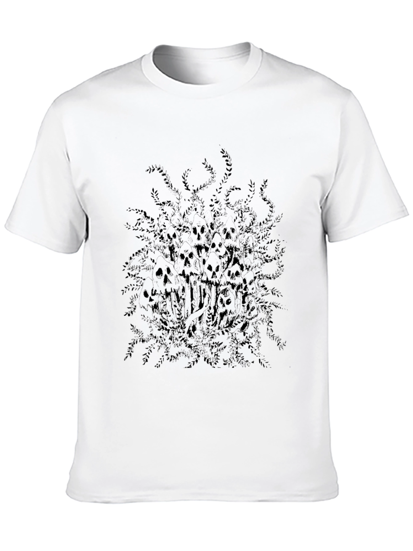 Skull & Foliage Graphic Black Tee