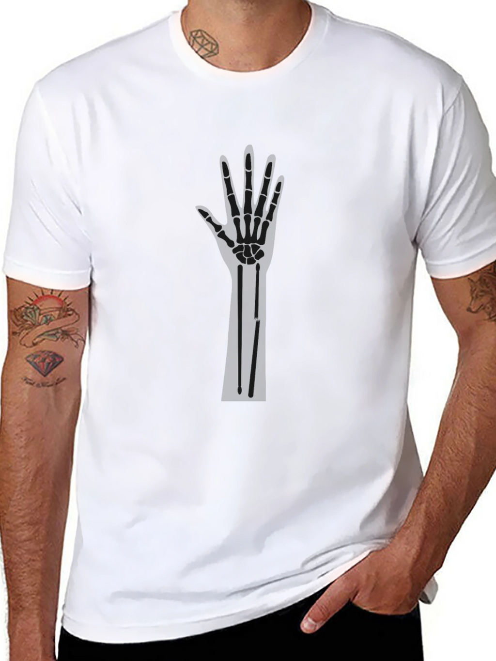 Mens Basic Black Crew Neck T-Shirt