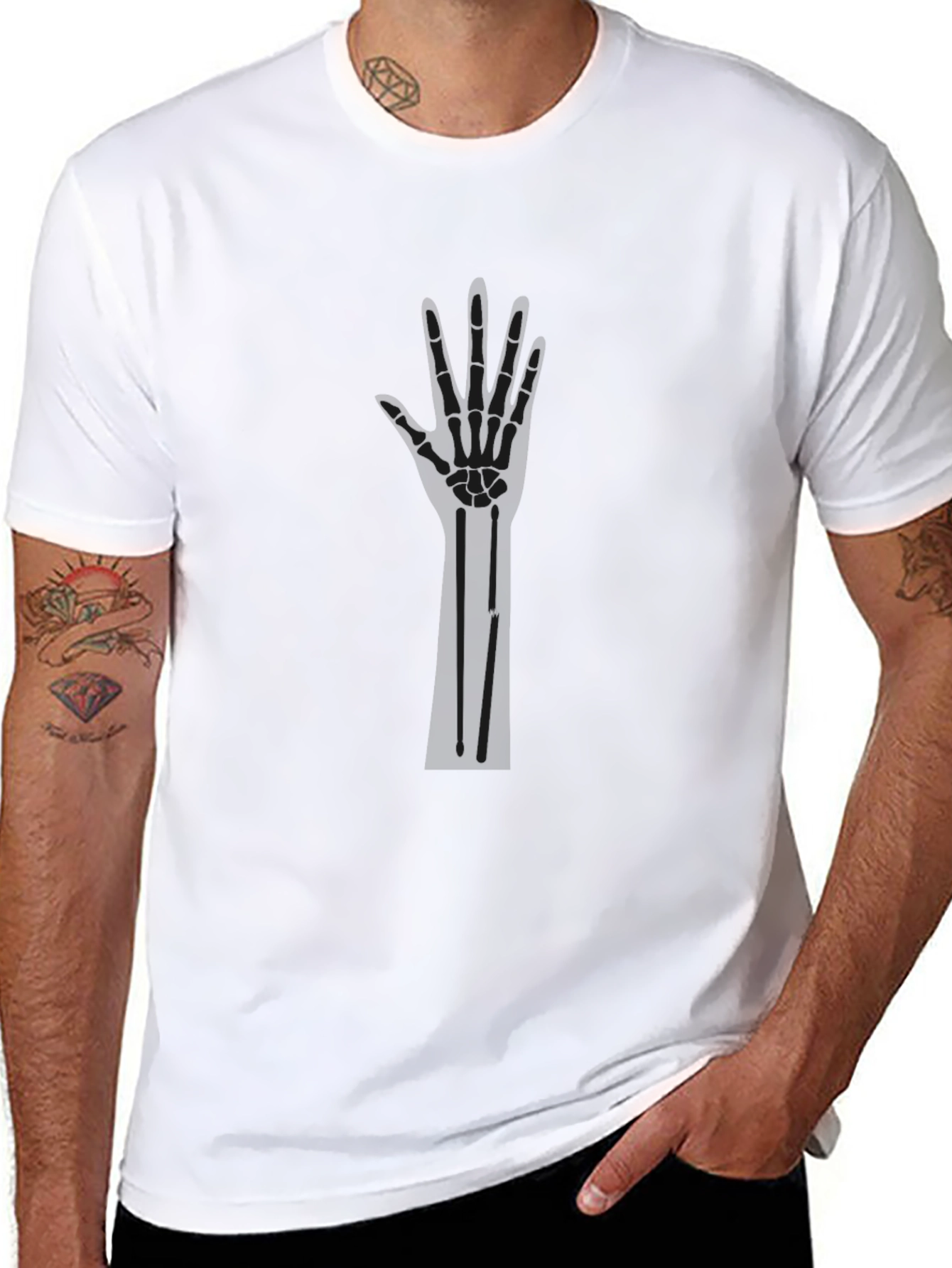 Mens Basic Black Crew Neck T-Shirt