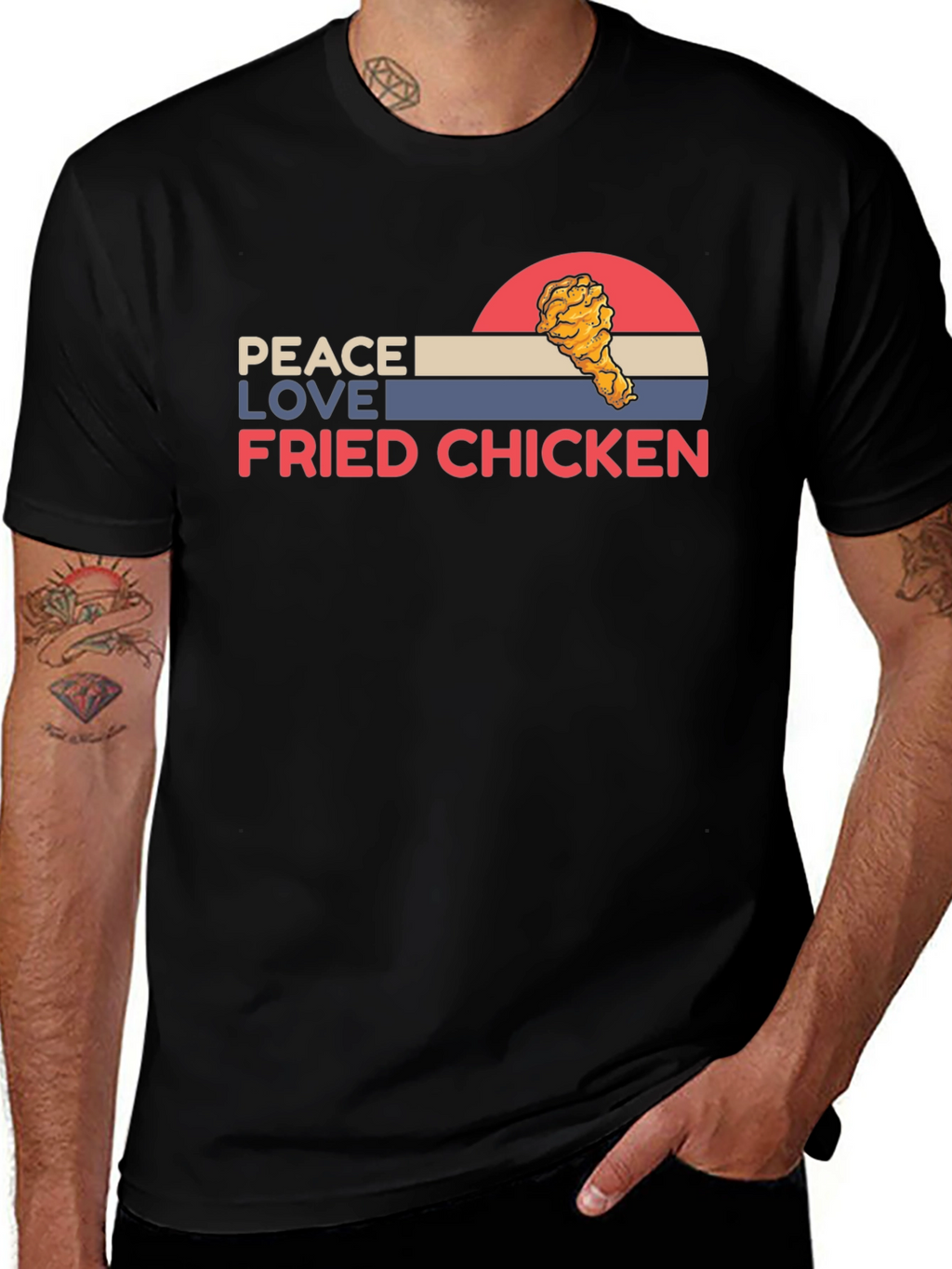 Peace Love Fried Chicken Graphic Tee