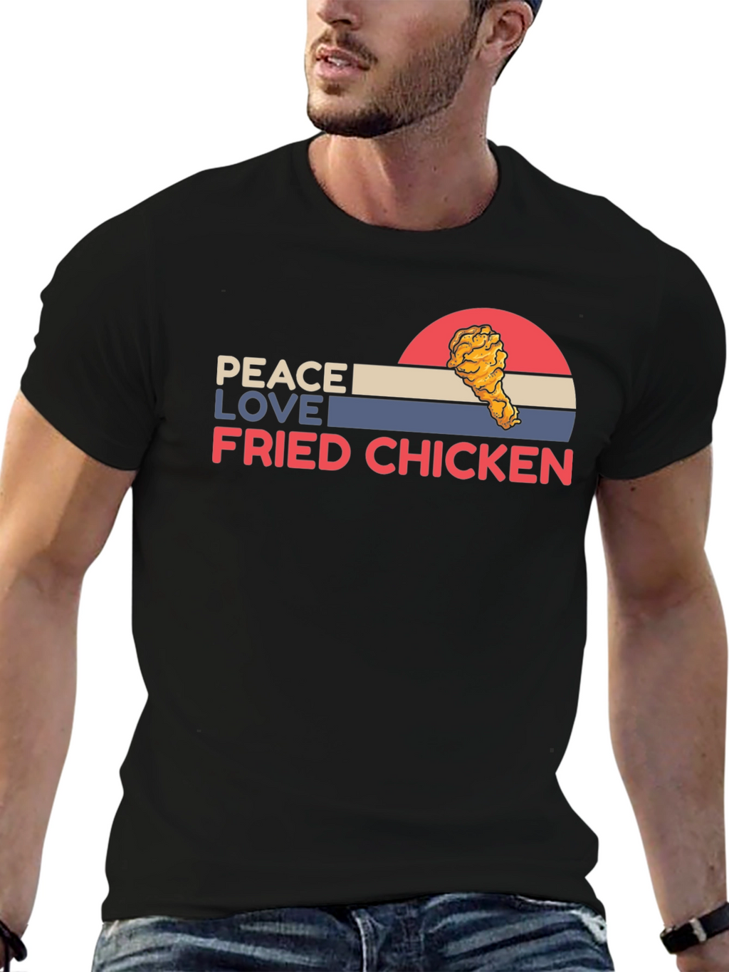 Peace Love Fried Chicken Graphic Tee