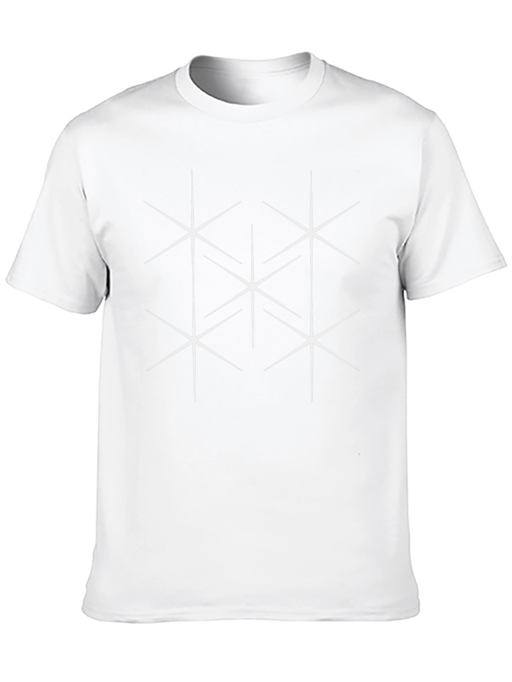 Geometric Starburst Pattern Black T-Shirt