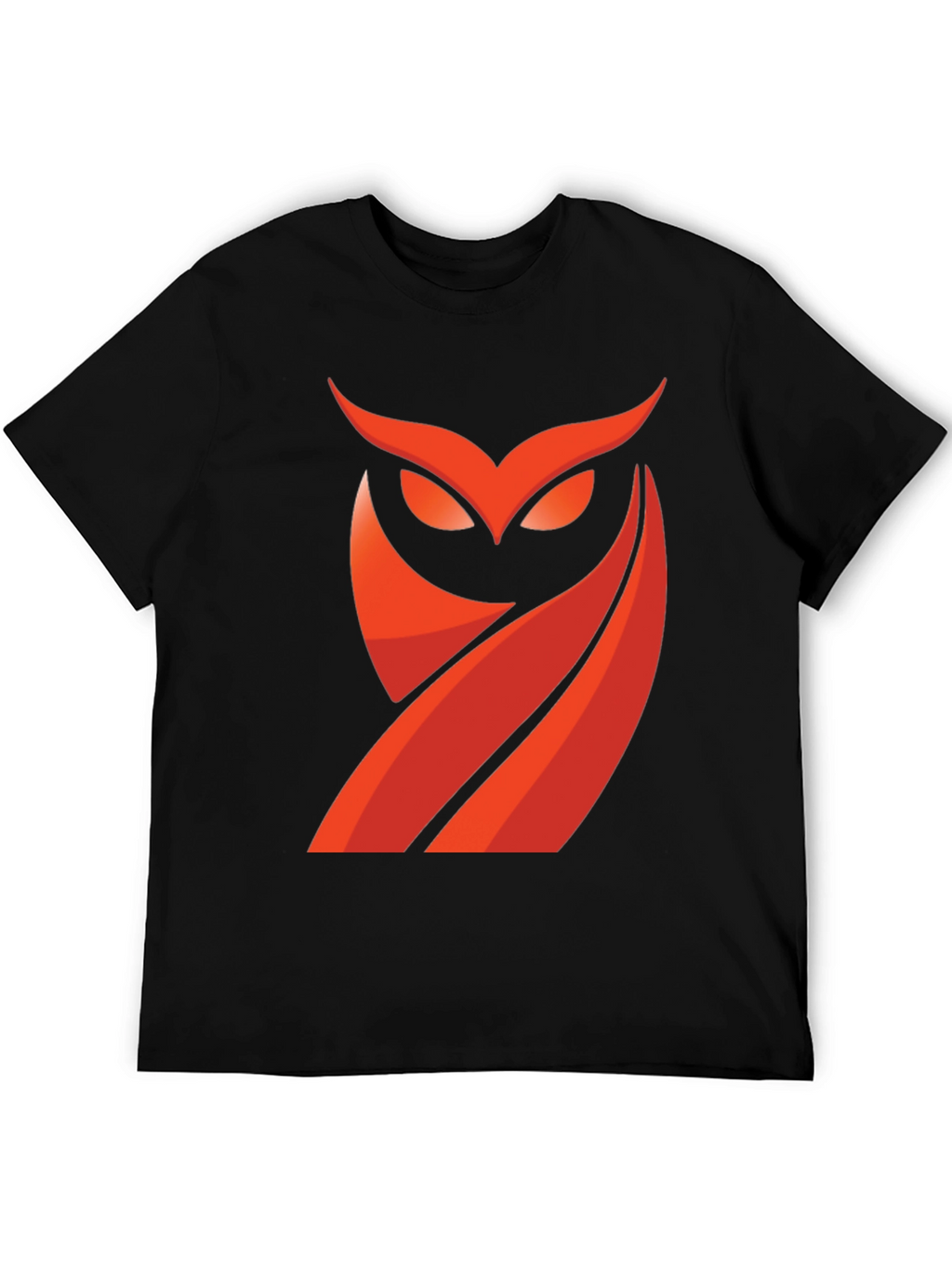 Mens Black T-Shirt with Red Owl Graphic