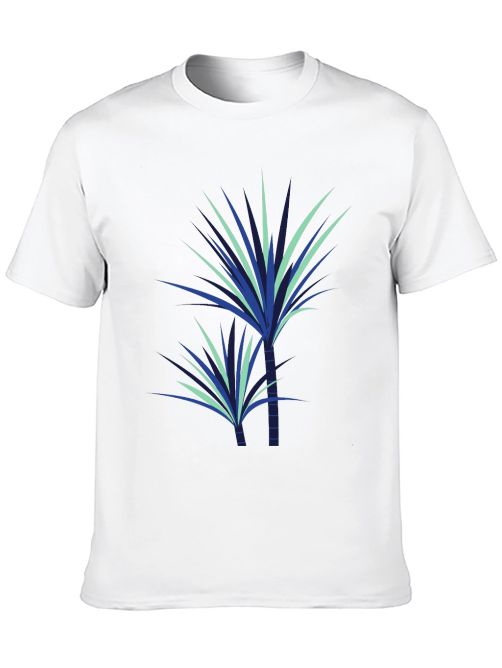 Stylish Plant Graphic Tee - Black