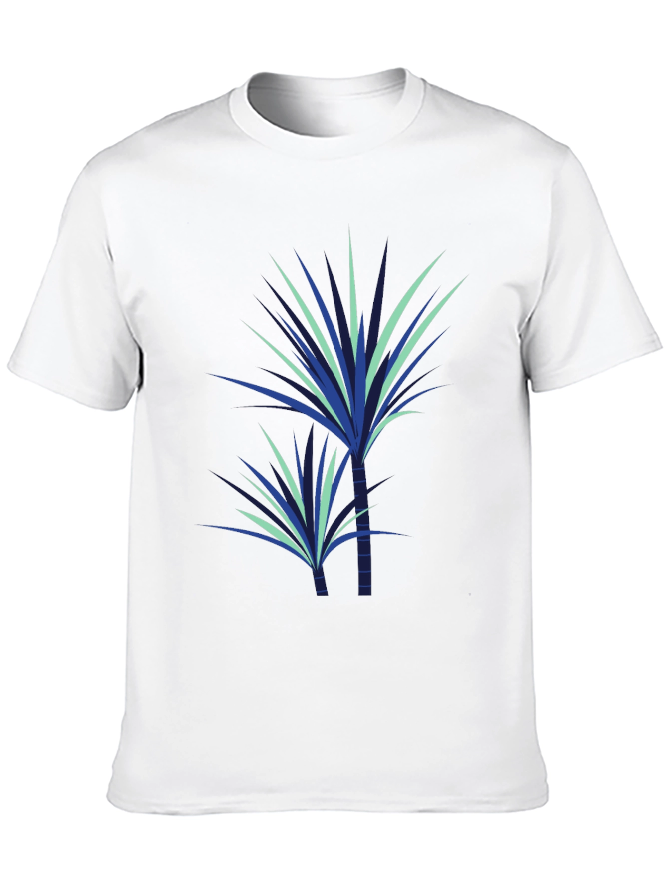 Stylish Plant Graphic Tee - Black