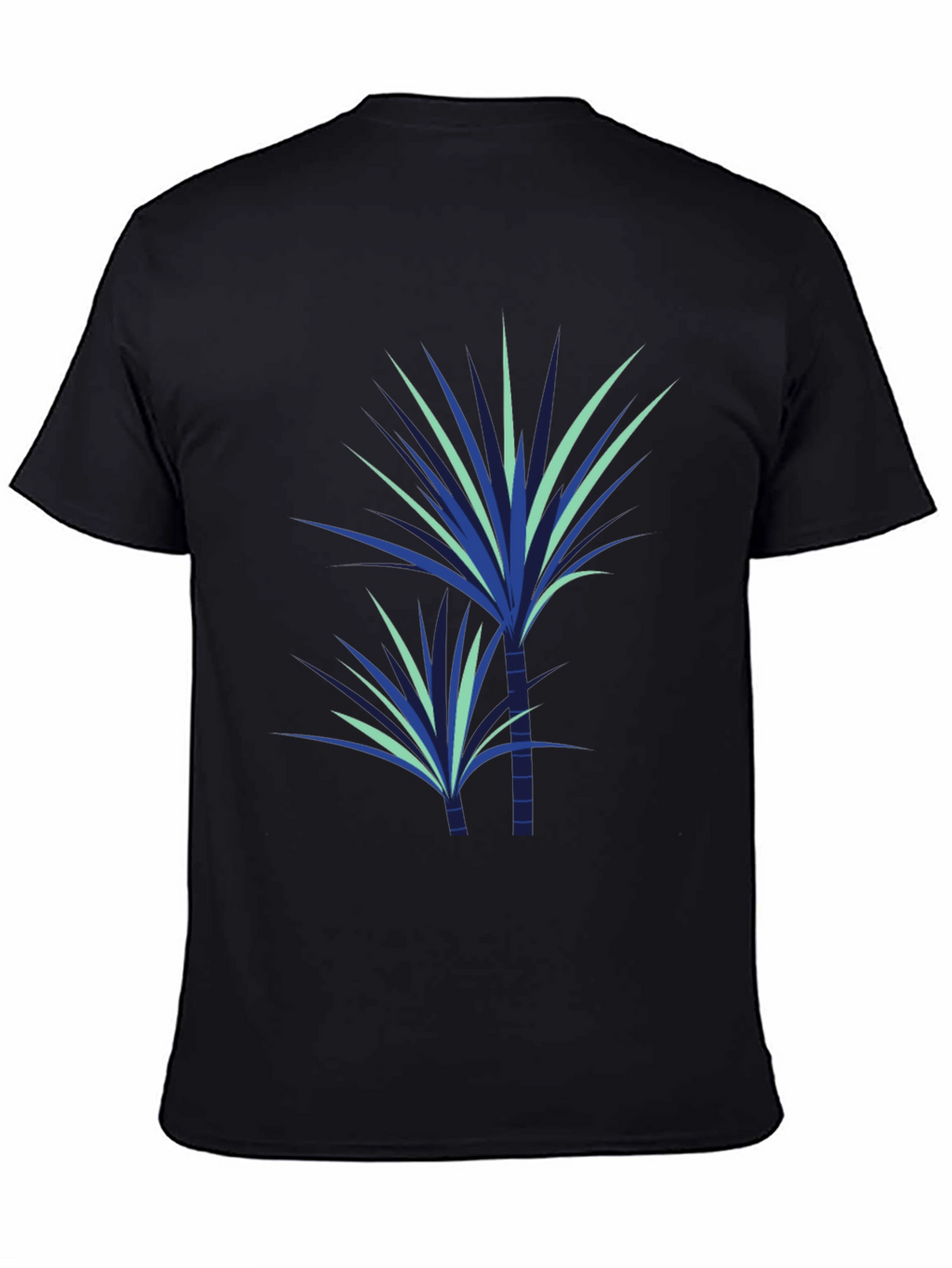 Stylish Plant Graphic Tee - Black