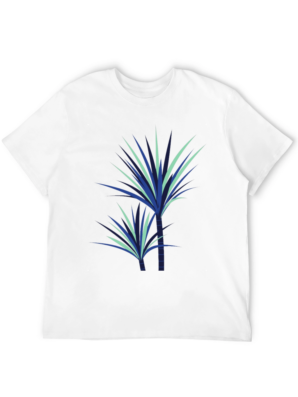 Stylish Plant Graphic Tee - Black
