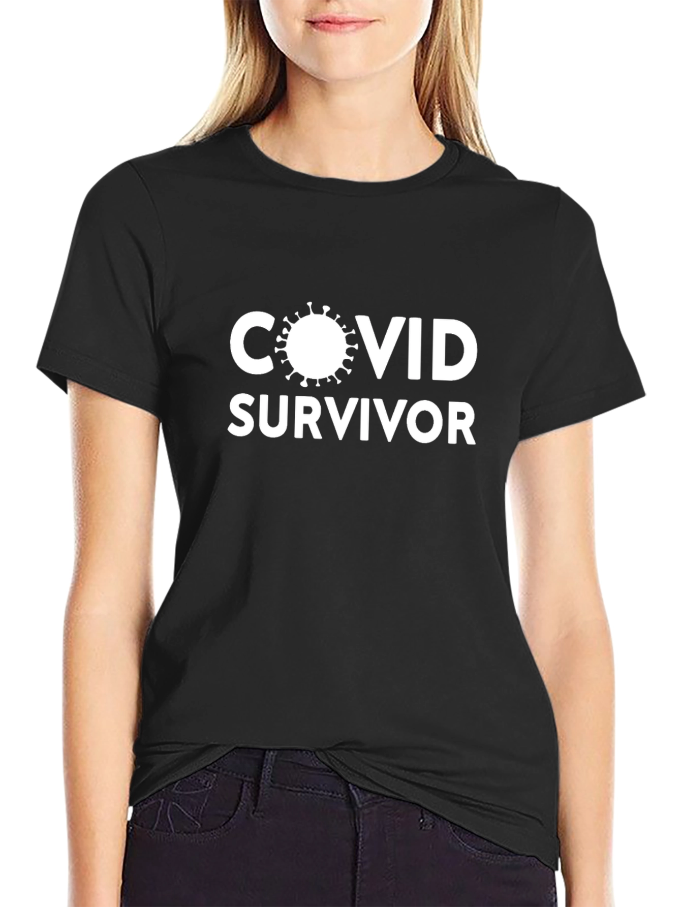 COVID Survivor T-Shirt - Black Graphic Tee