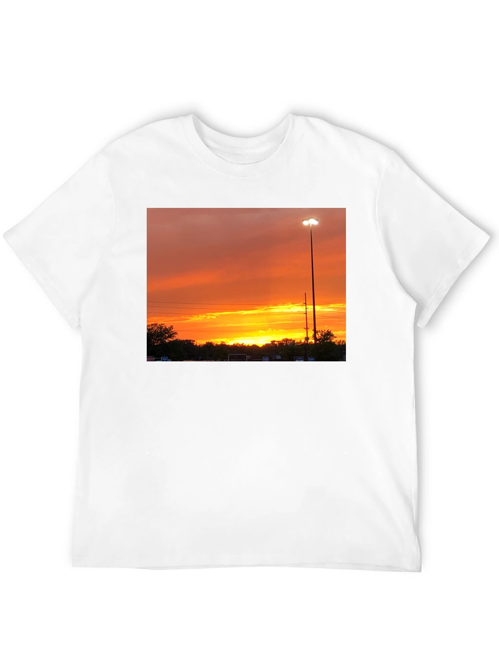 Sunset Scene Graphic Tee - Black Cotton