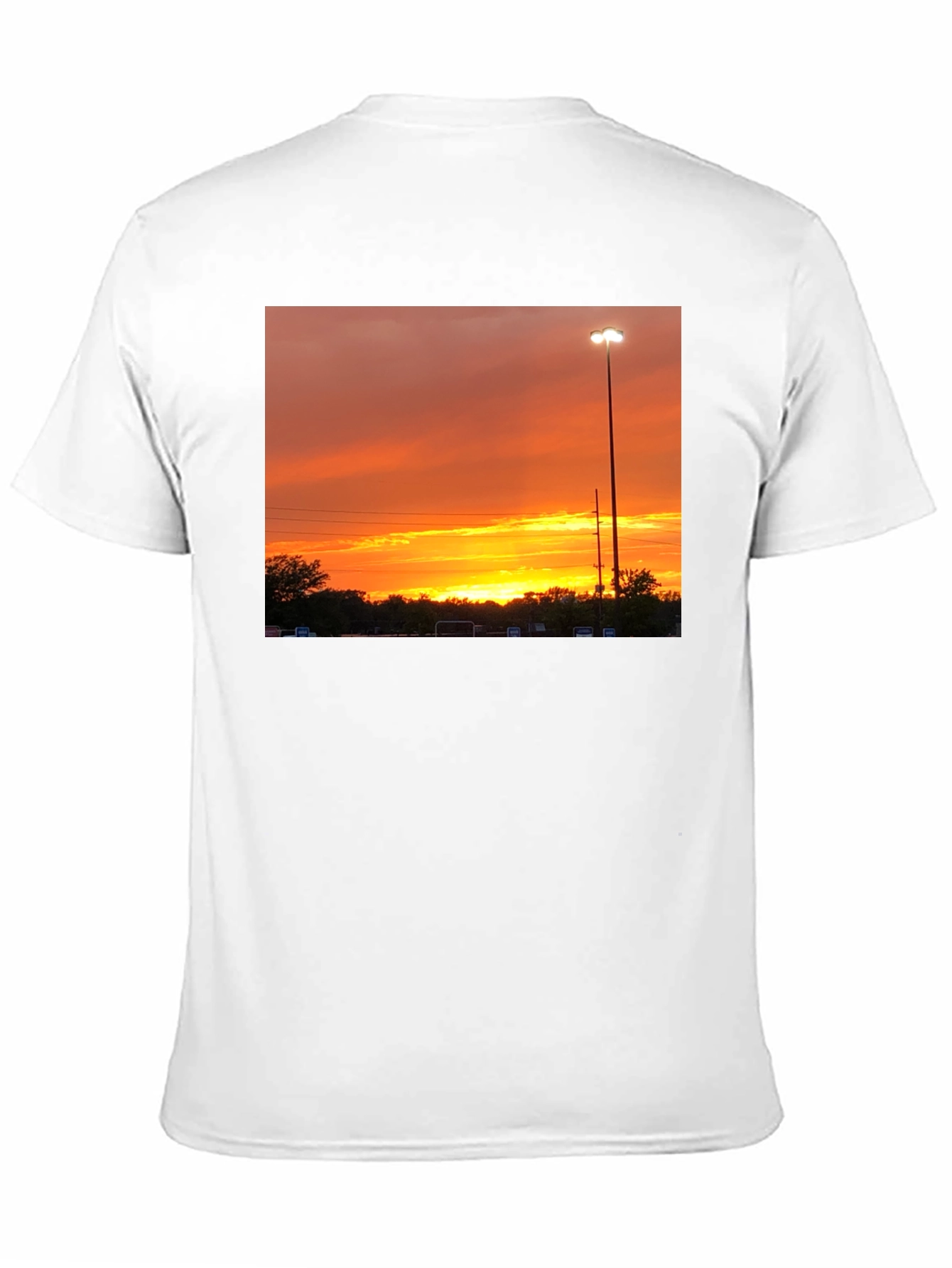 Sunset Scene Graphic Tee - Black Cotton