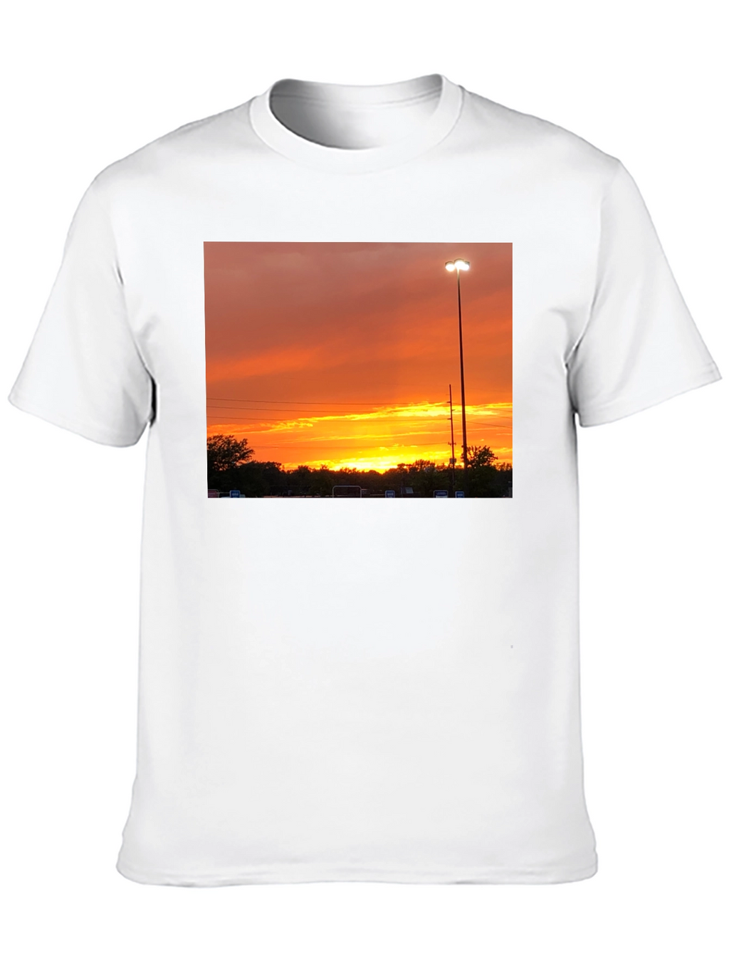 Sunset Scene Graphic Tee - Black Cotton