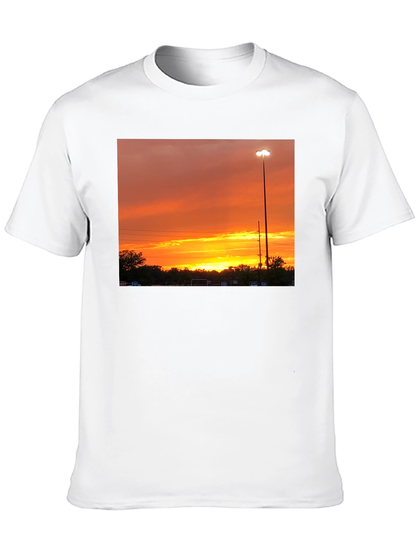 Sunset Scene Graphic Tee - Black Cotton