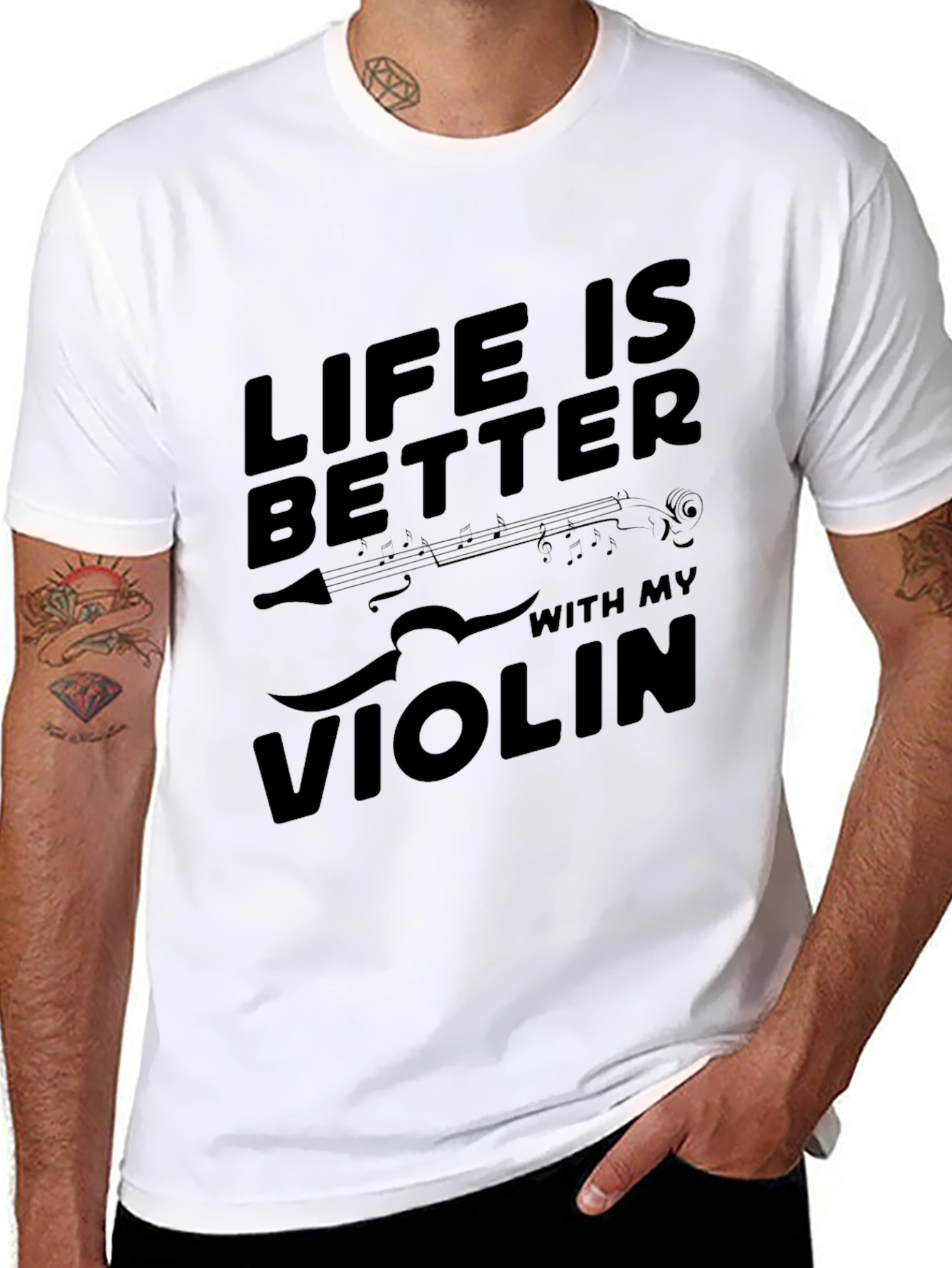 Life is Better with My Violin Black T-Shirt