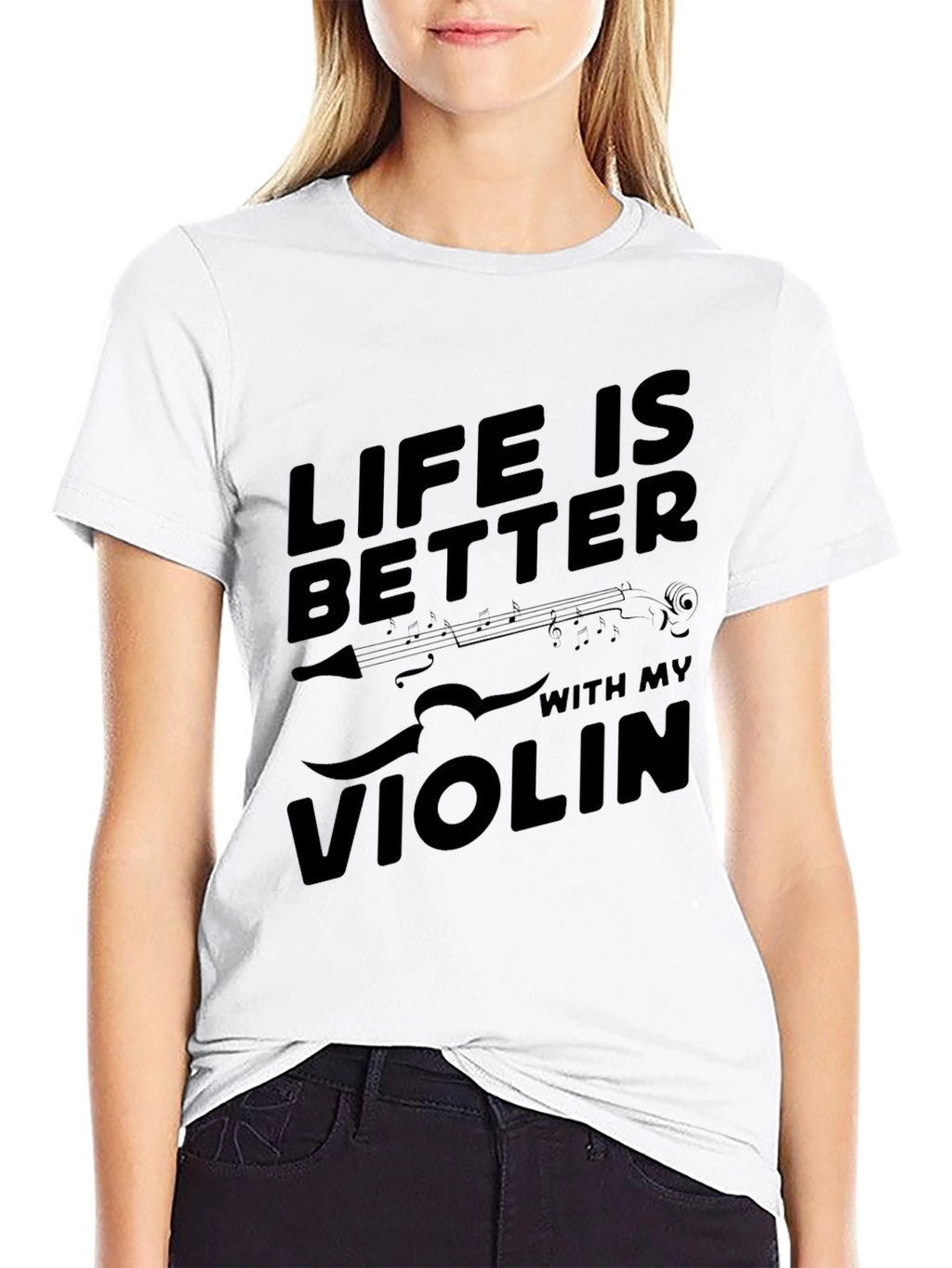 Life is Better with My Violin Black T-Shirt