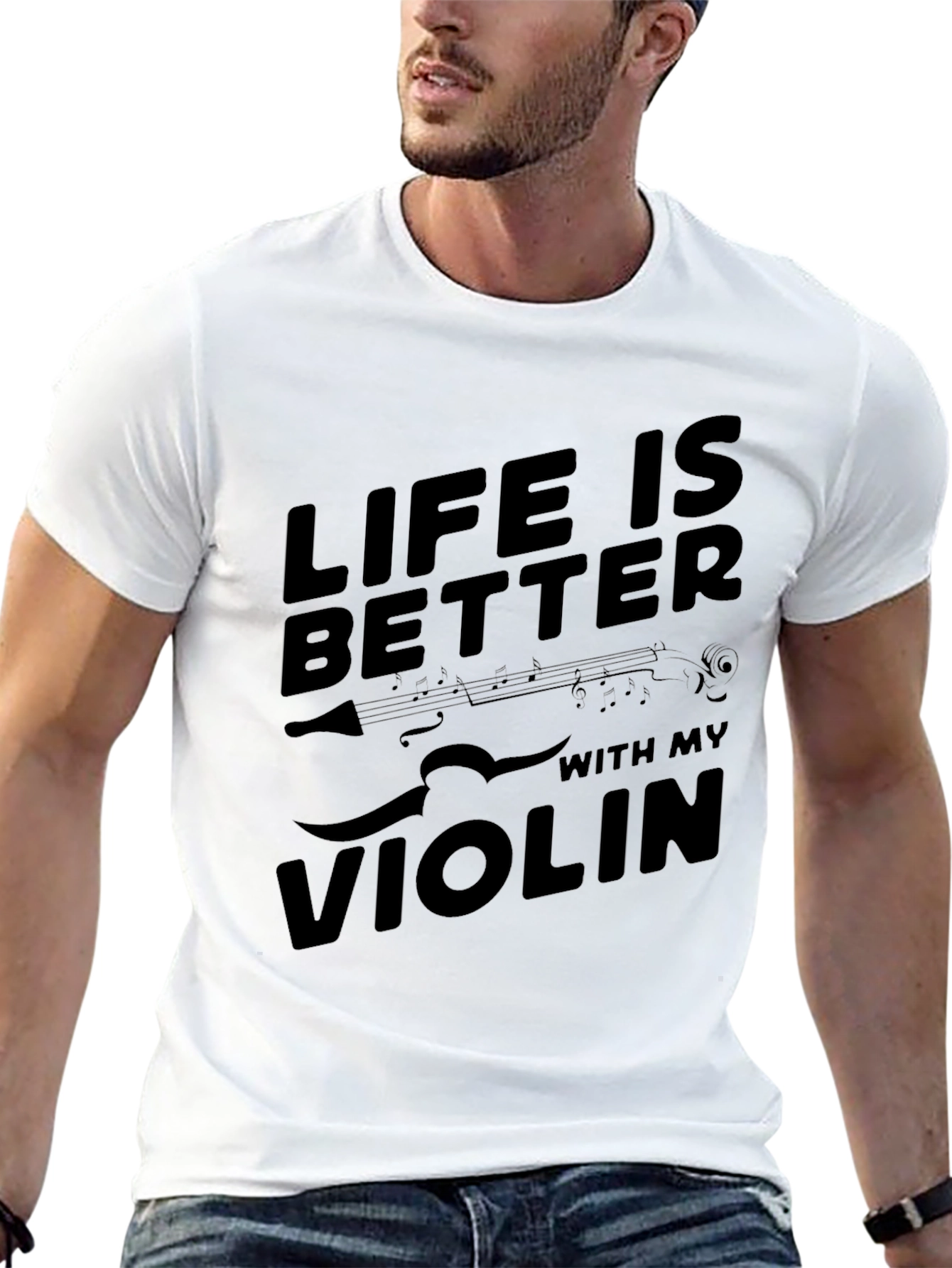 Life is Better with My Violin Black T-Shirt