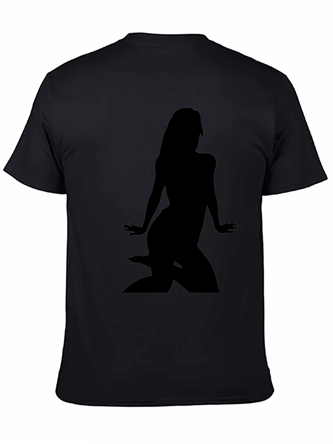 Black T-Shirt with Woman Silhouette Graphic Tee