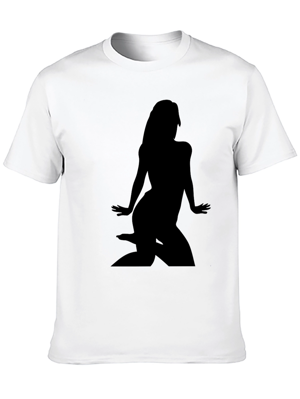 Black T-Shirt with Woman Silhouette Graphic Tee