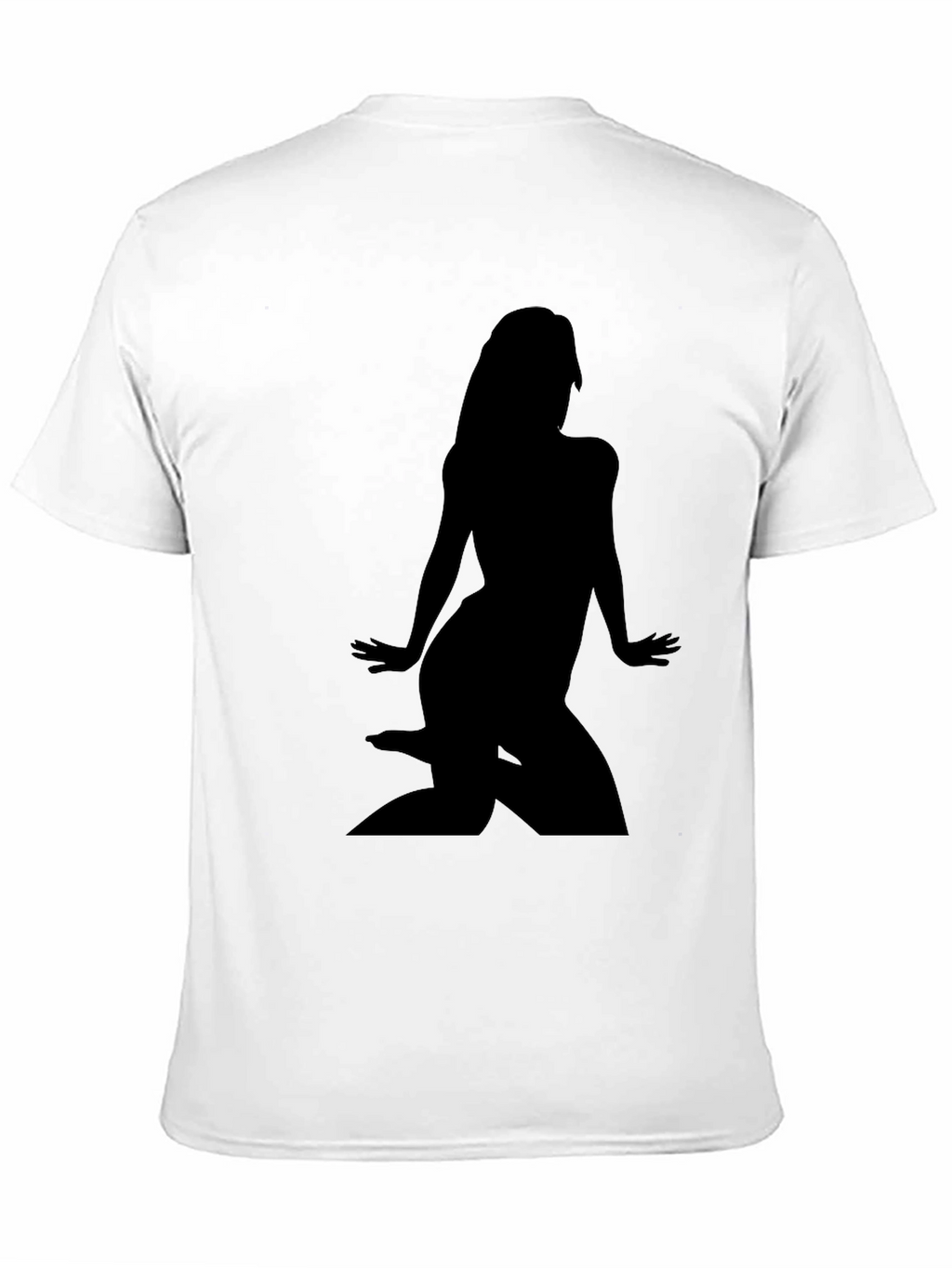 Black T-Shirt with Woman Silhouette Graphic Tee