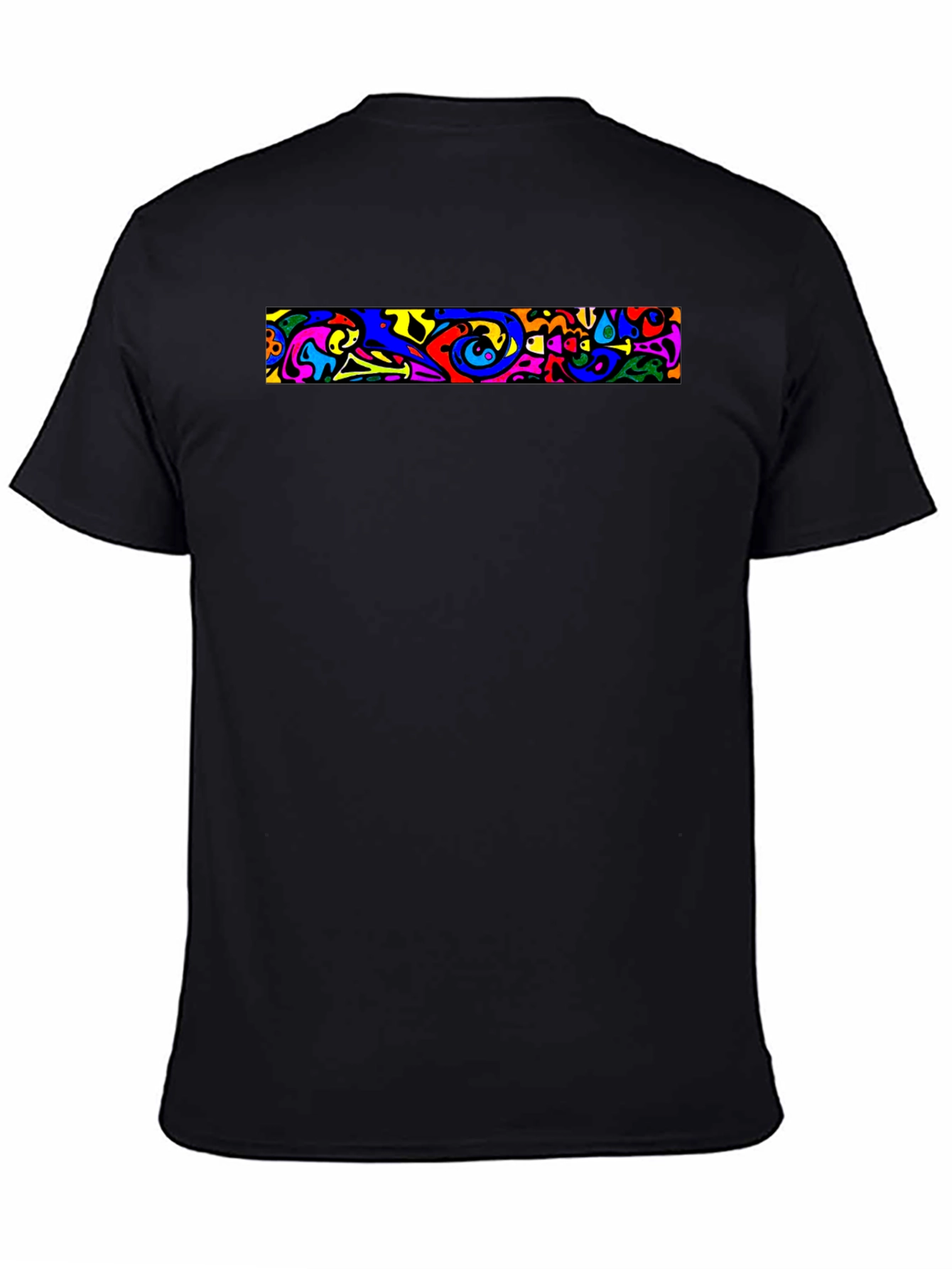 Vivid Abstract Art Black T-Shirt