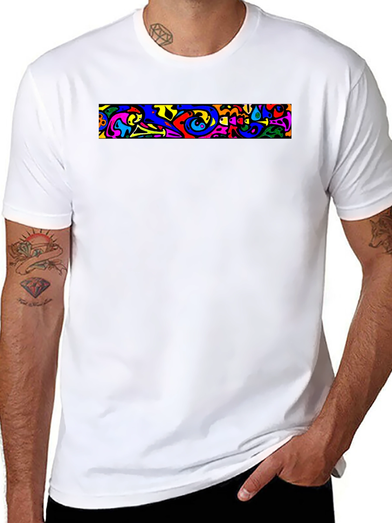 Vivid Abstract Art Black T-Shirt