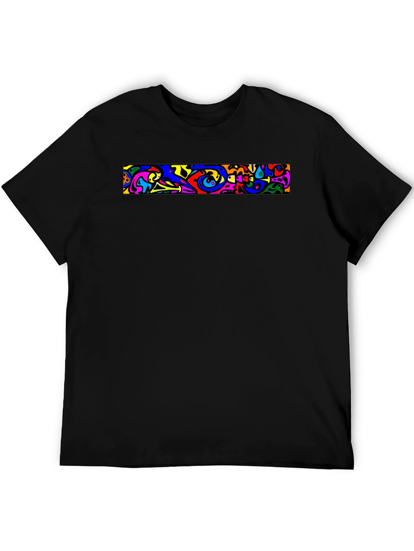 Vivid Abstract Art Black T-Shirt