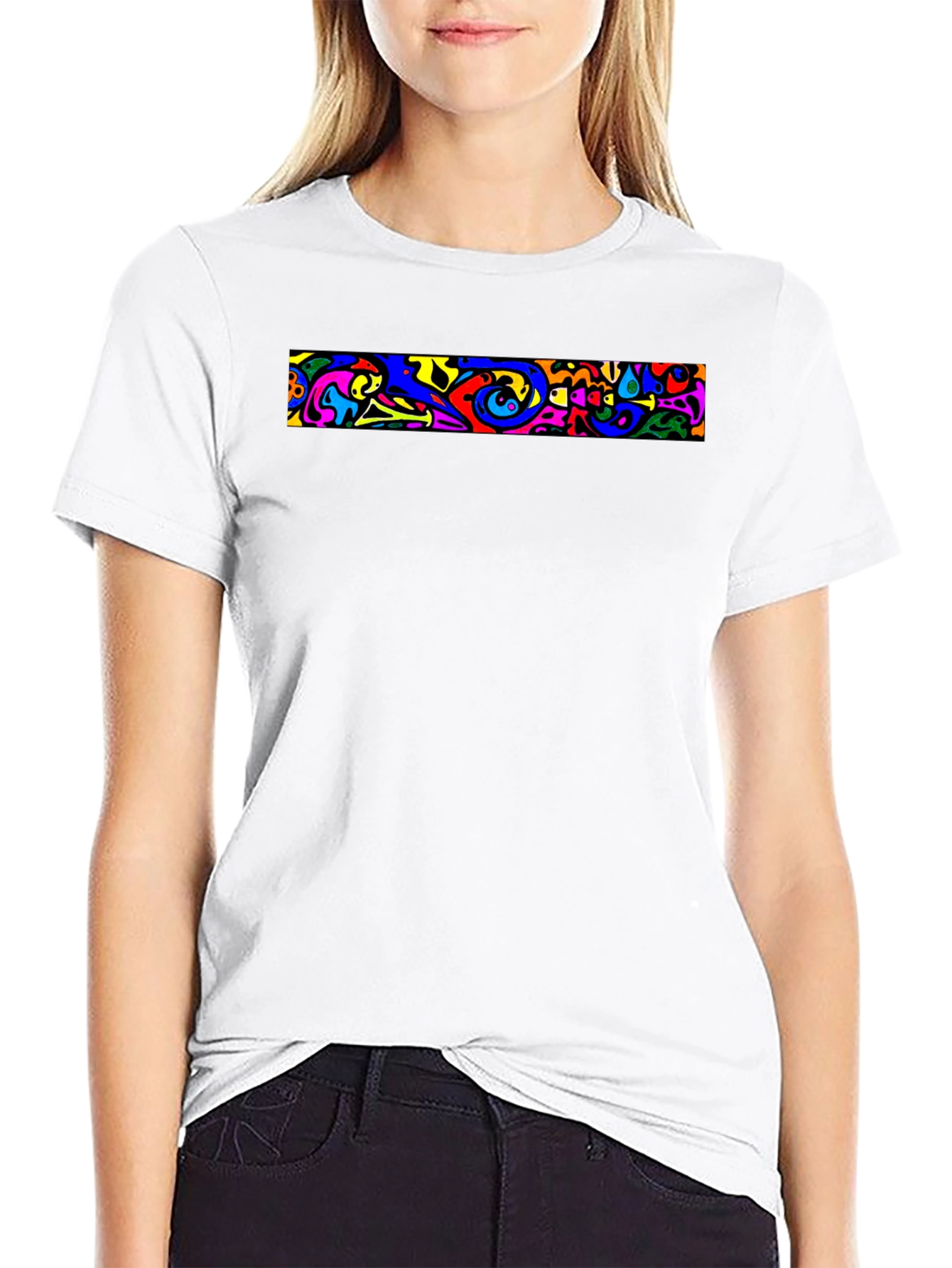 Vivid Abstract Art Black T-Shirt