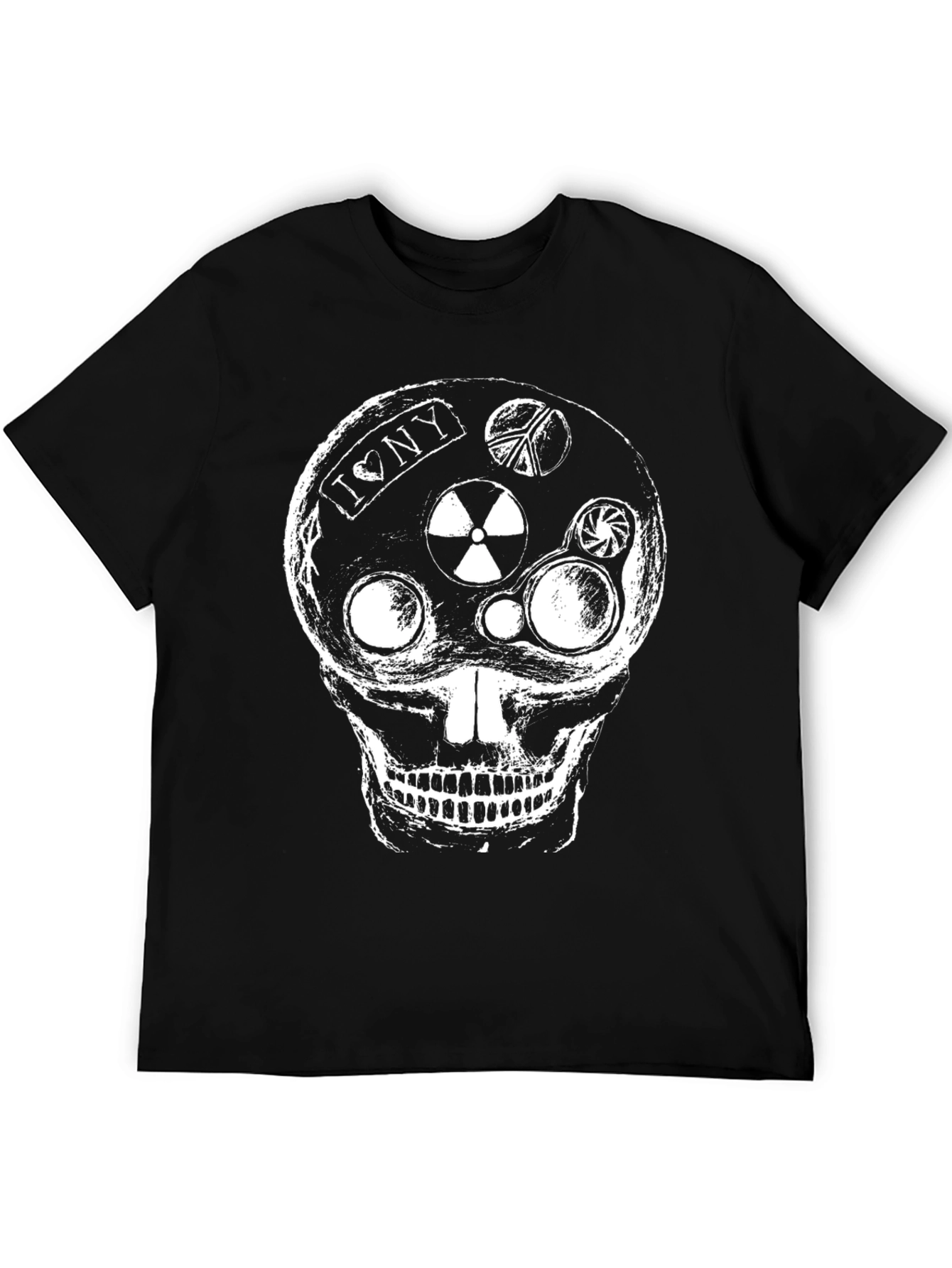 Skull Graphic Tee - I Love NY Peace & Radiation