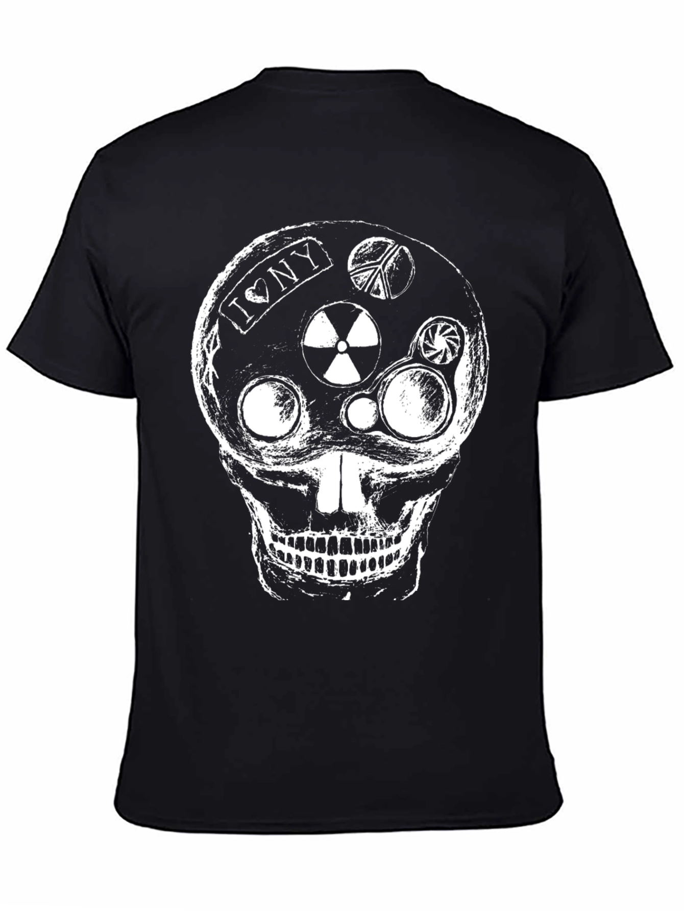 Skull Graphic Tee - I Love NY Peace & Radiation