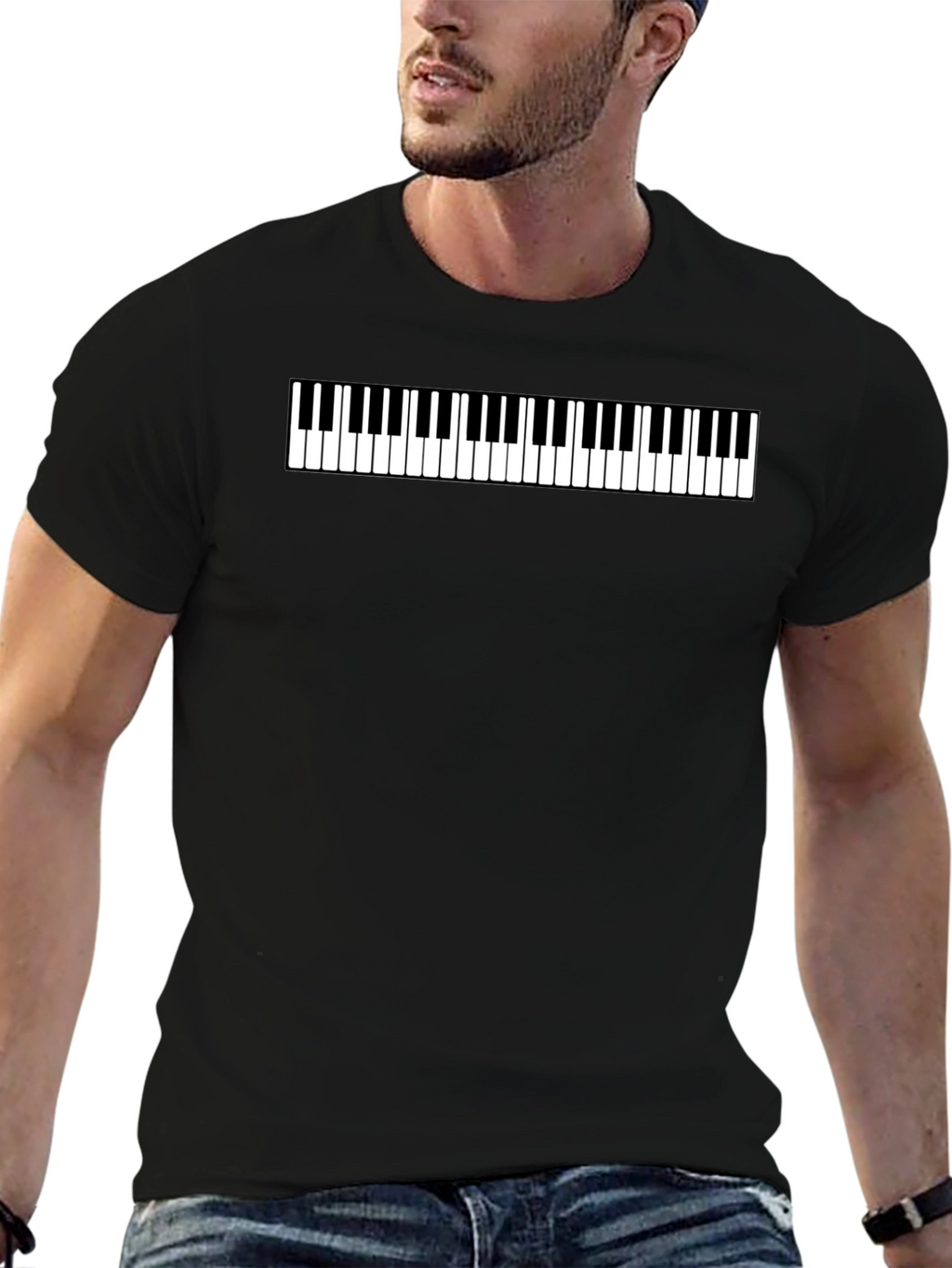 Piano Keys Graphic Tee - Musical Style