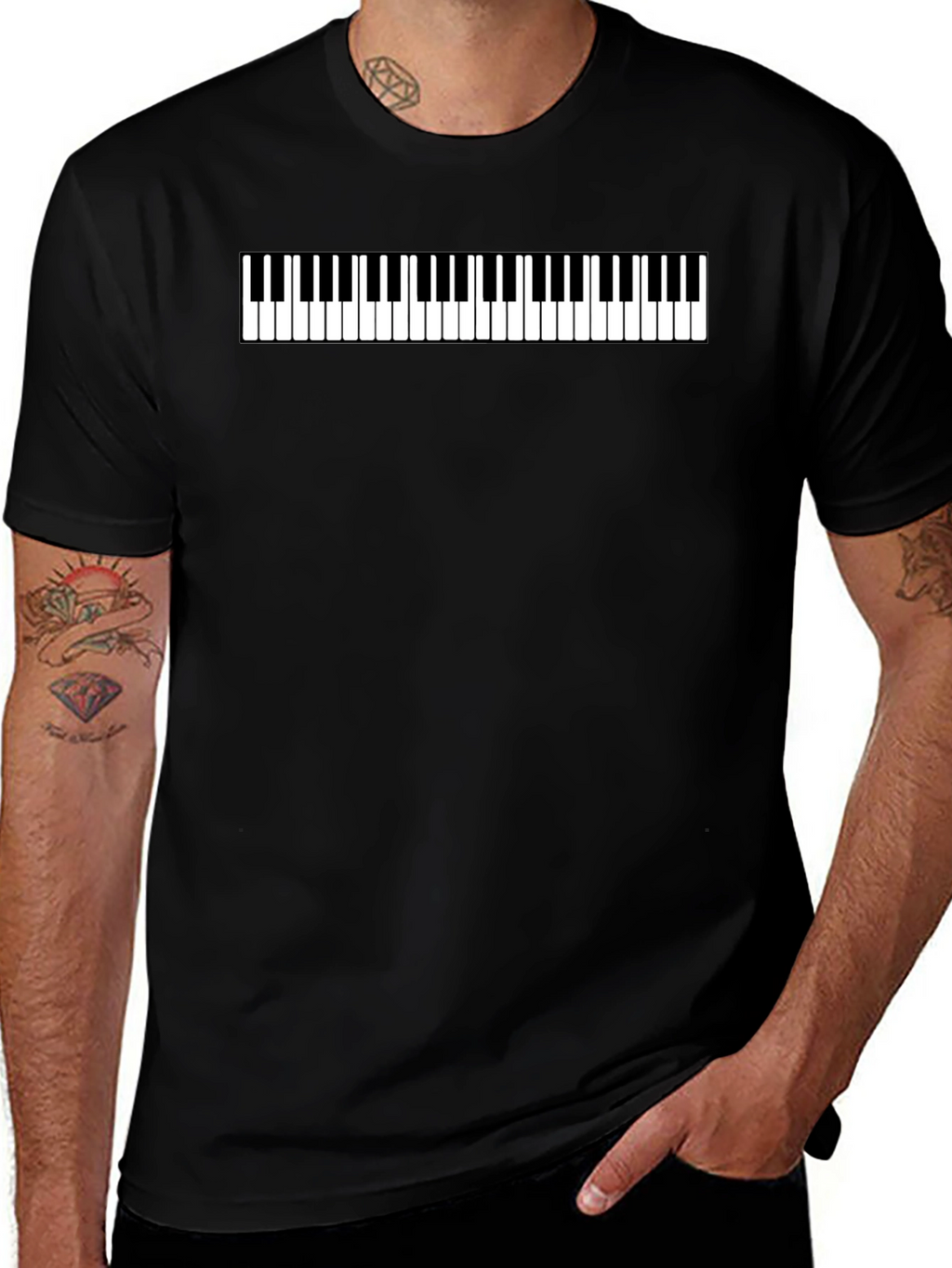 Piano Keys Graphic Tee - Musical Style