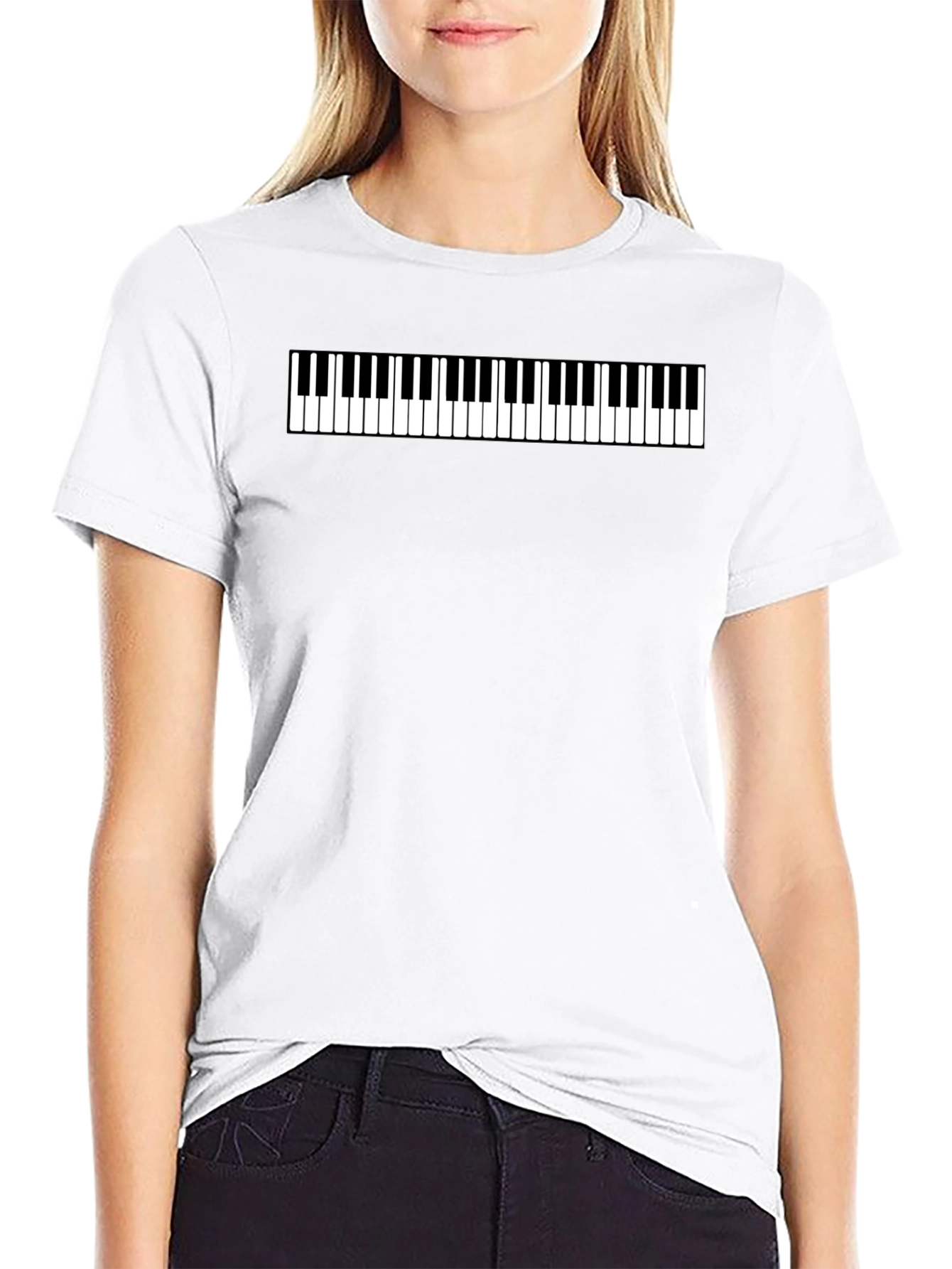 Piano Keys Graphic Tee - Musical Style