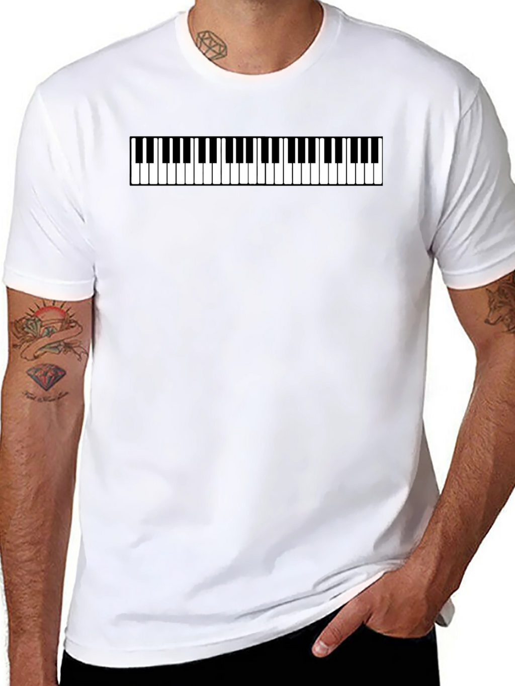 Piano Keys Graphic Tee - Musical Style