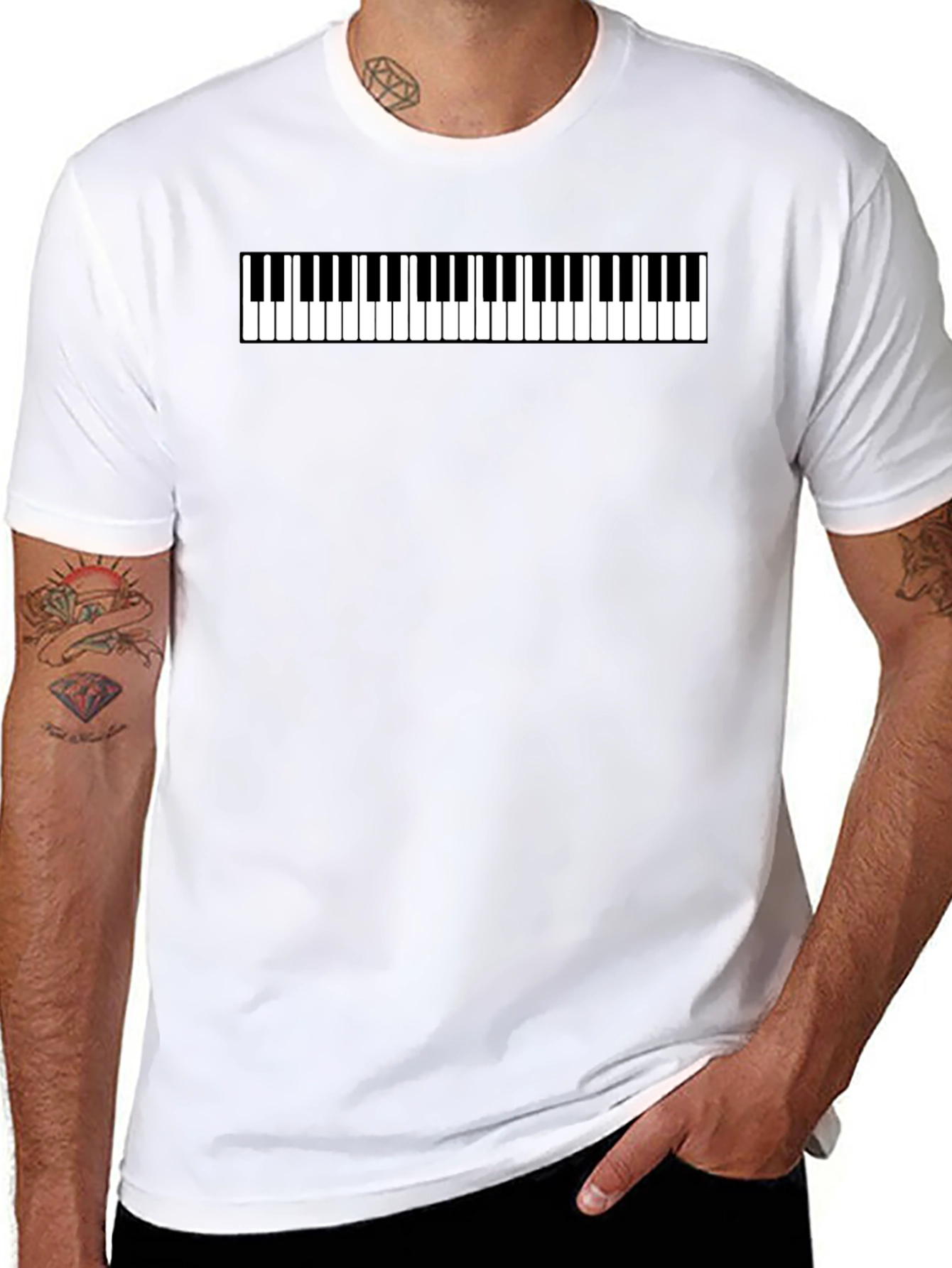 Piano Keys Graphic Tee - Musical Style
