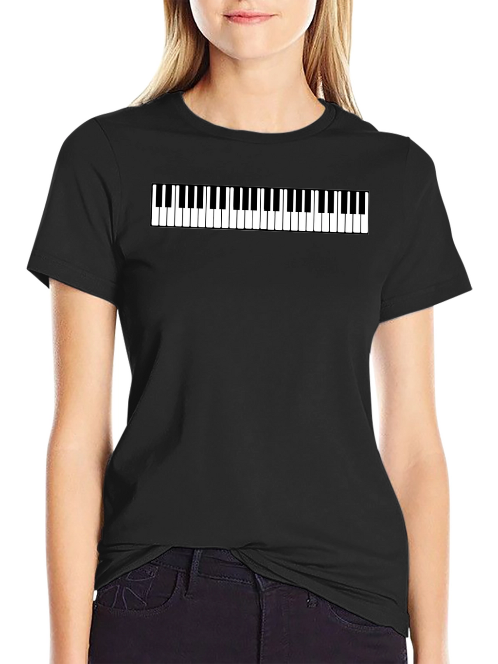 Piano Keys Graphic Tee - Musical Style