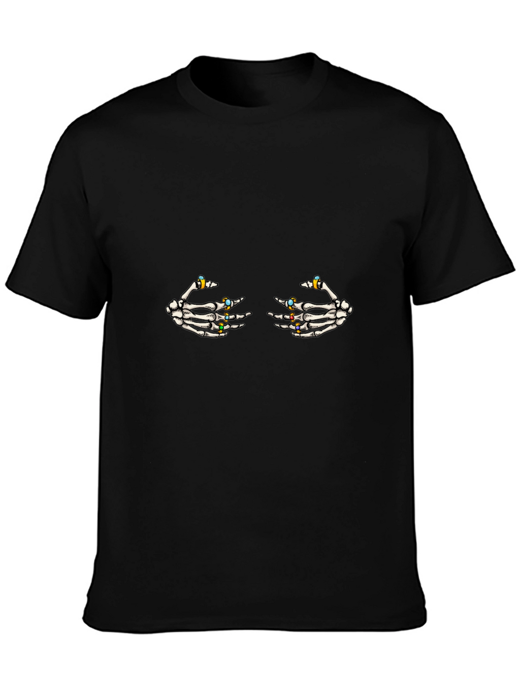 Skeleton Hands Graphic Tee - Black