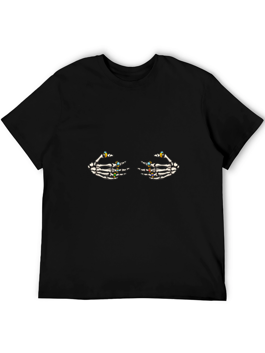 Skeleton Hands Graphic Tee - Black