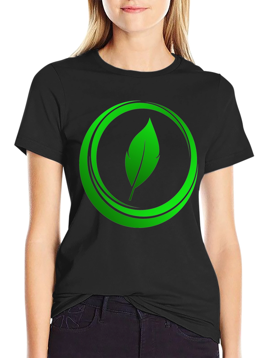 Eco-Friendly Leaf Logo Graphic Tee
