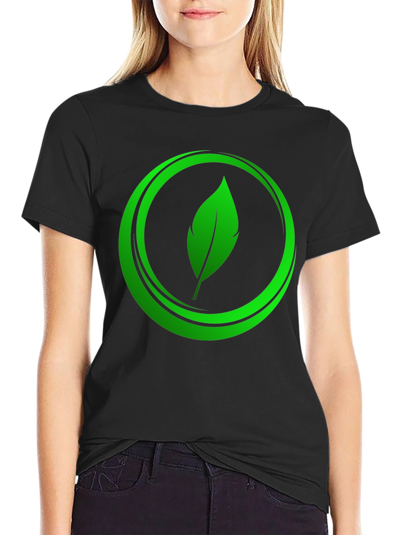 Eco-Friendly Leaf Logo Graphic Tee