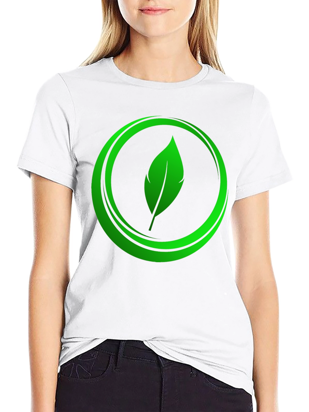 Eco-Friendly Leaf Logo Graphic Tee