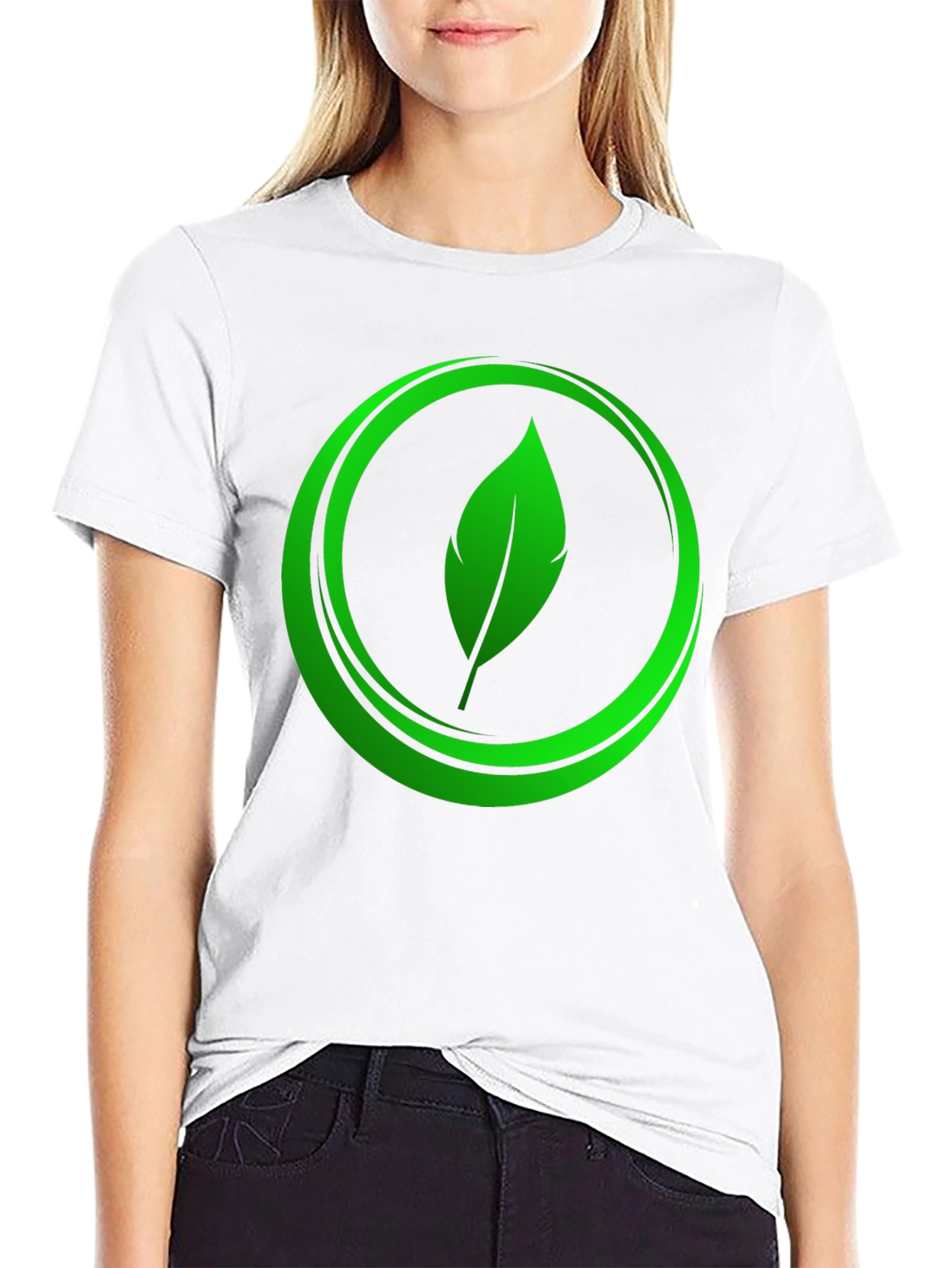 Eco-Friendly Leaf Logo Graphic Tee