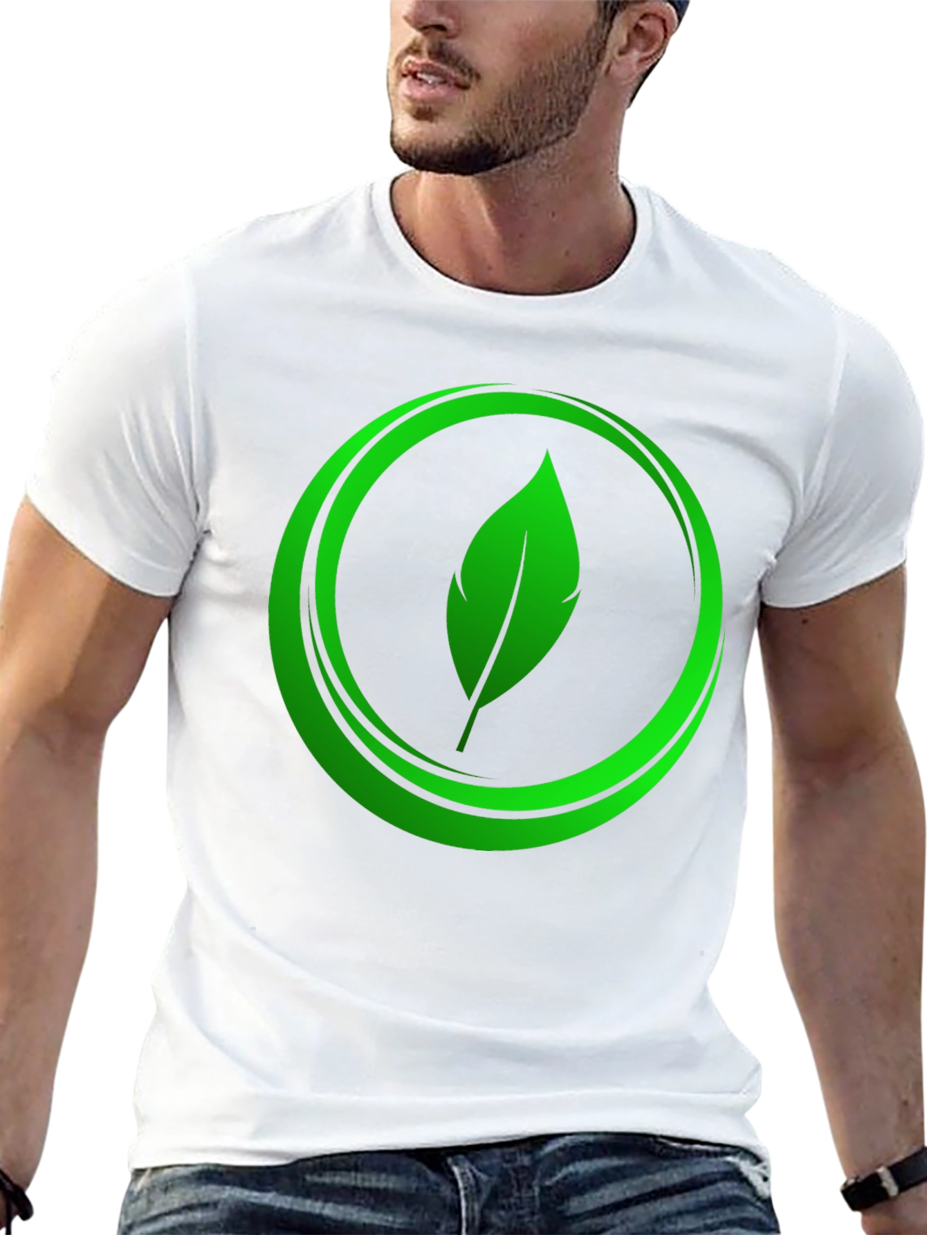 Eco-Friendly Leaf Logo Graphic Tee