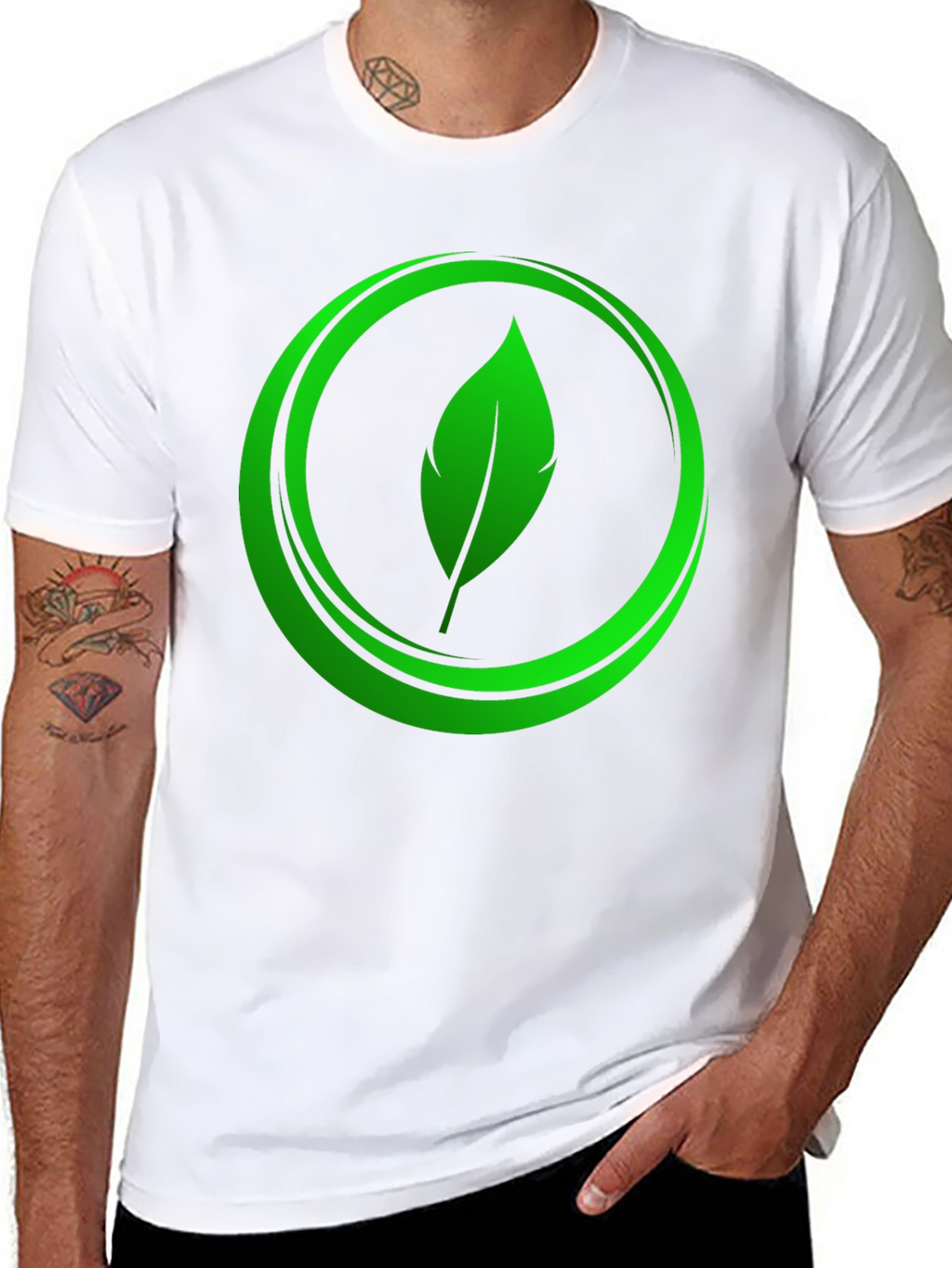 Eco-Friendly Leaf Logo Graphic Tee