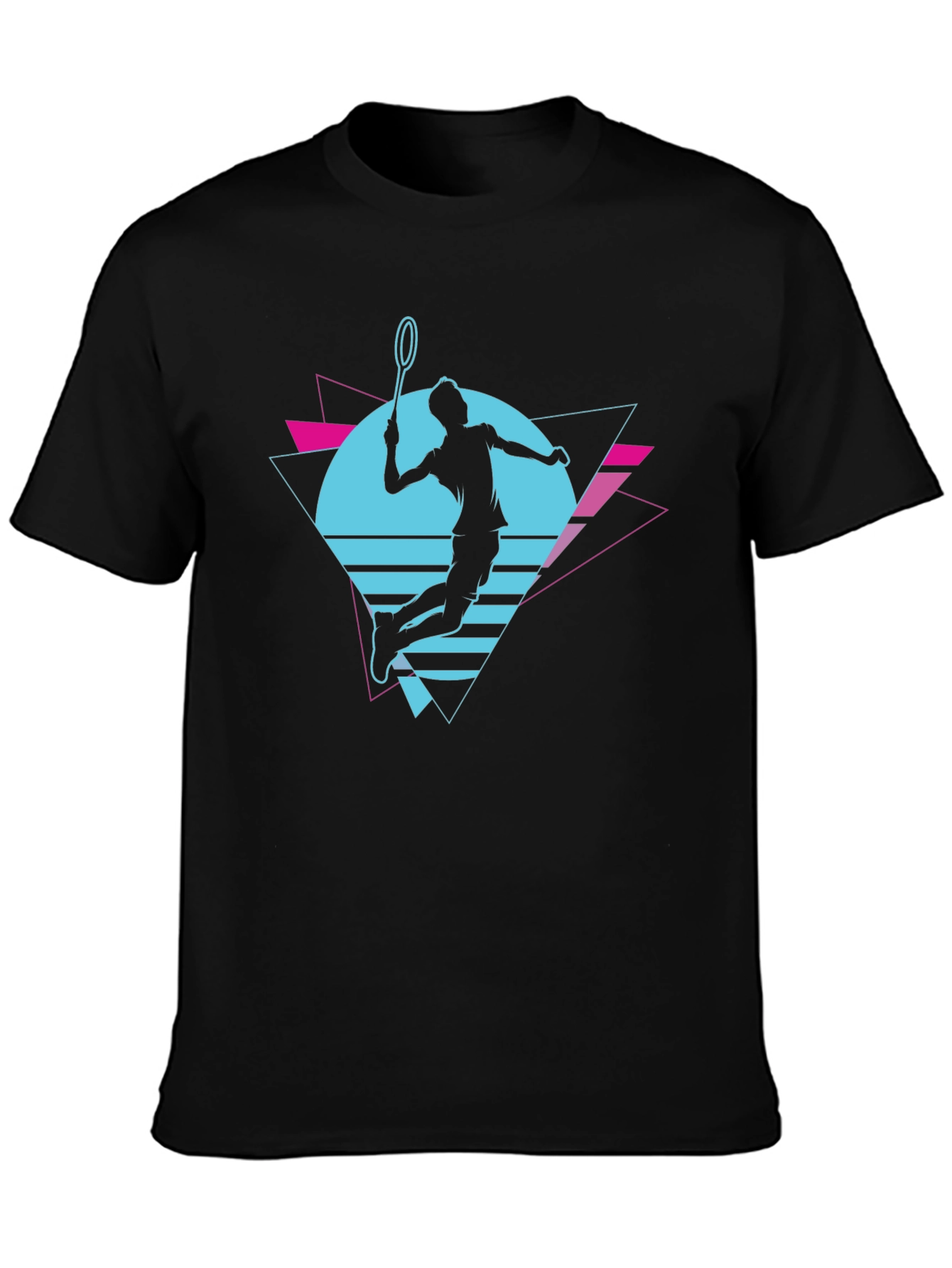 Retro Badminton Player Graphic T-Shirt