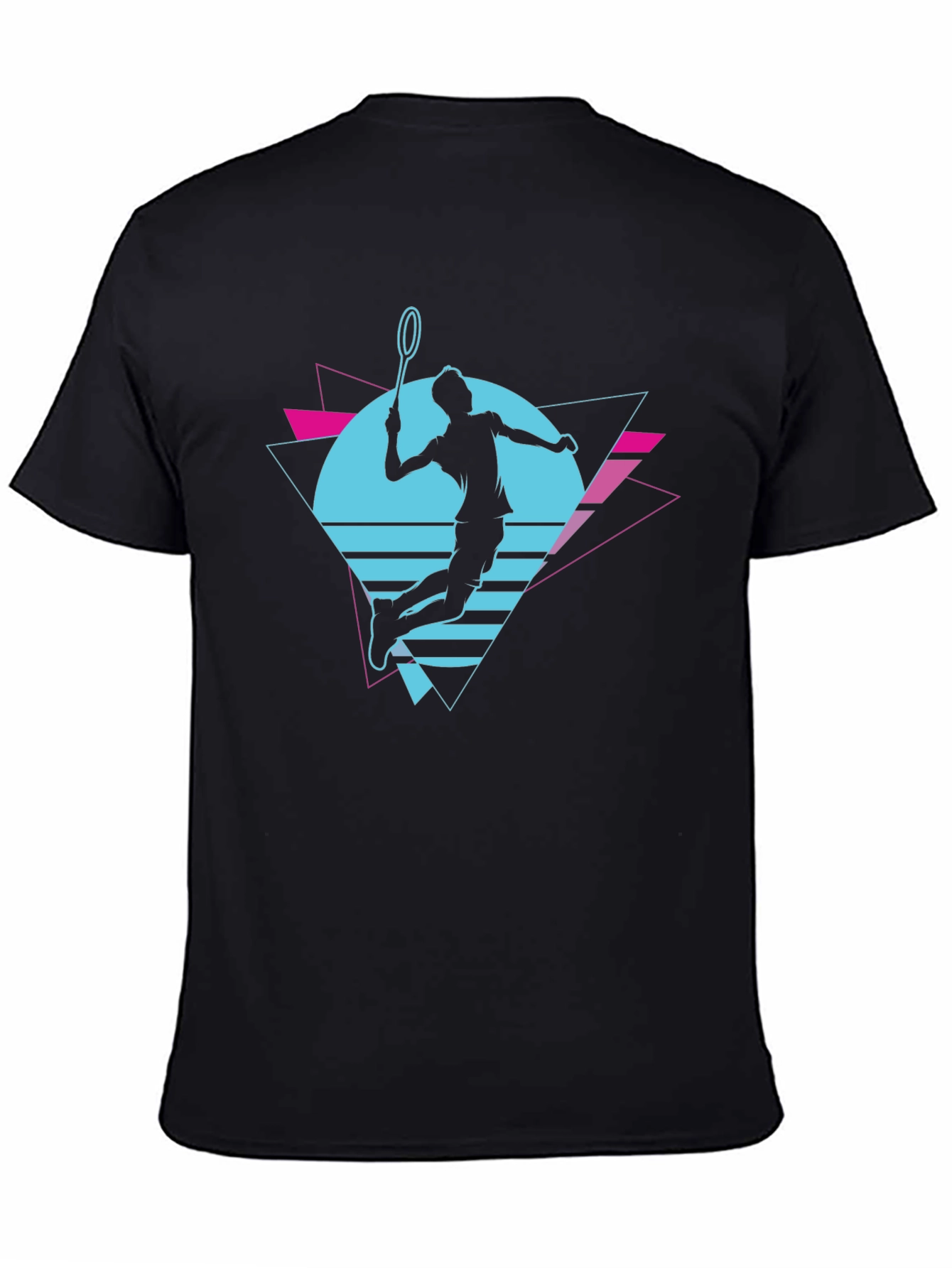 Retro Badminton Player Graphic T-Shirt