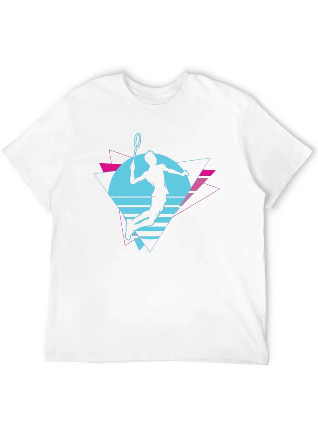 Retro Badminton Player Graphic T-Shirt
