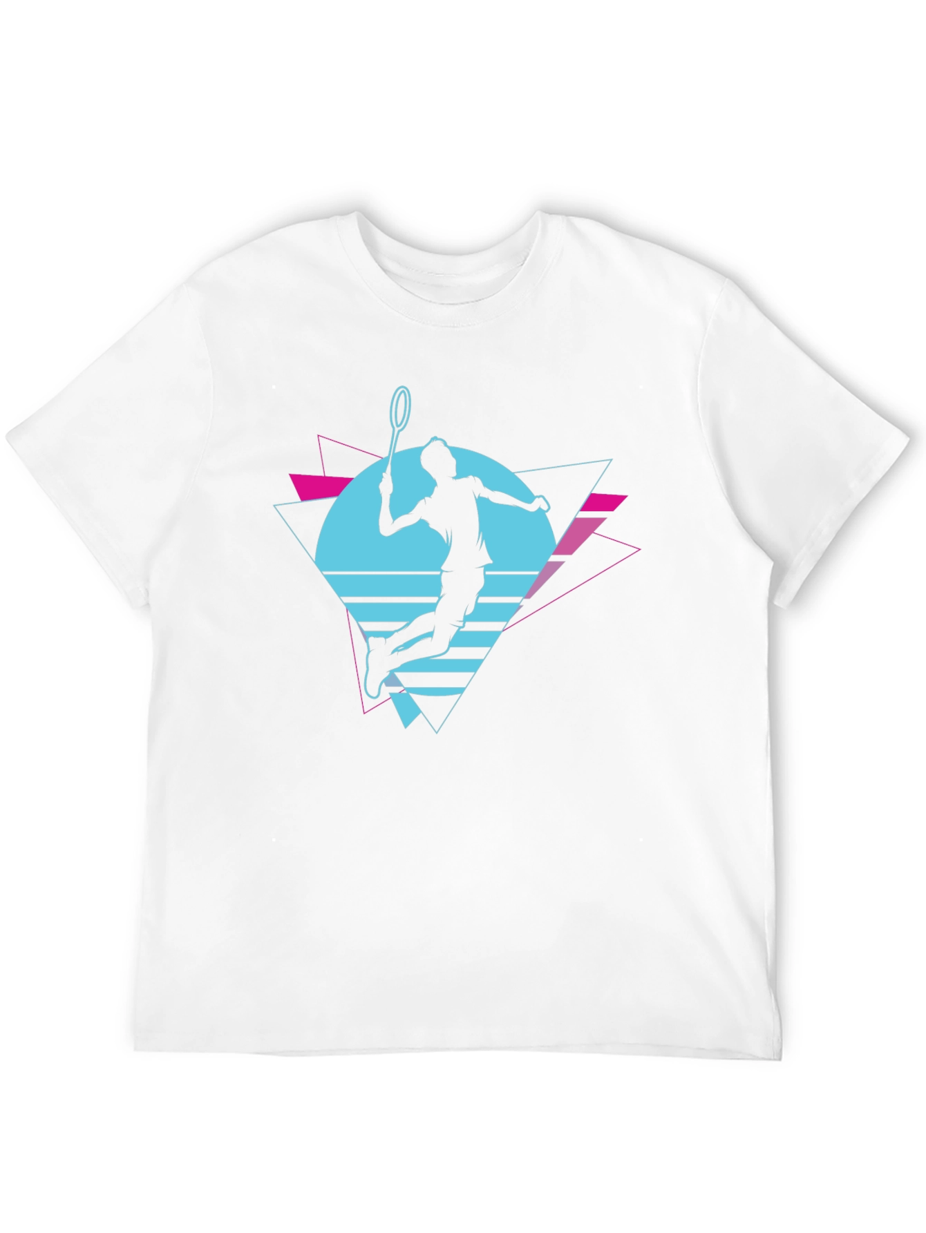 Retro Badminton Player Graphic T-Shirt