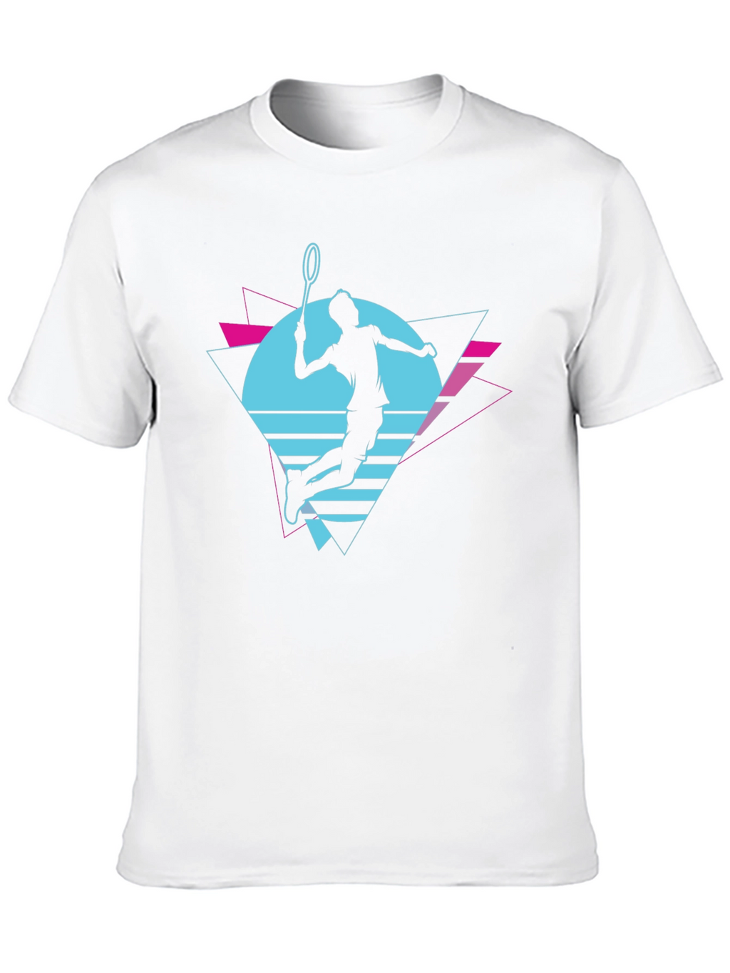 Retro Badminton Player Graphic T-Shirt