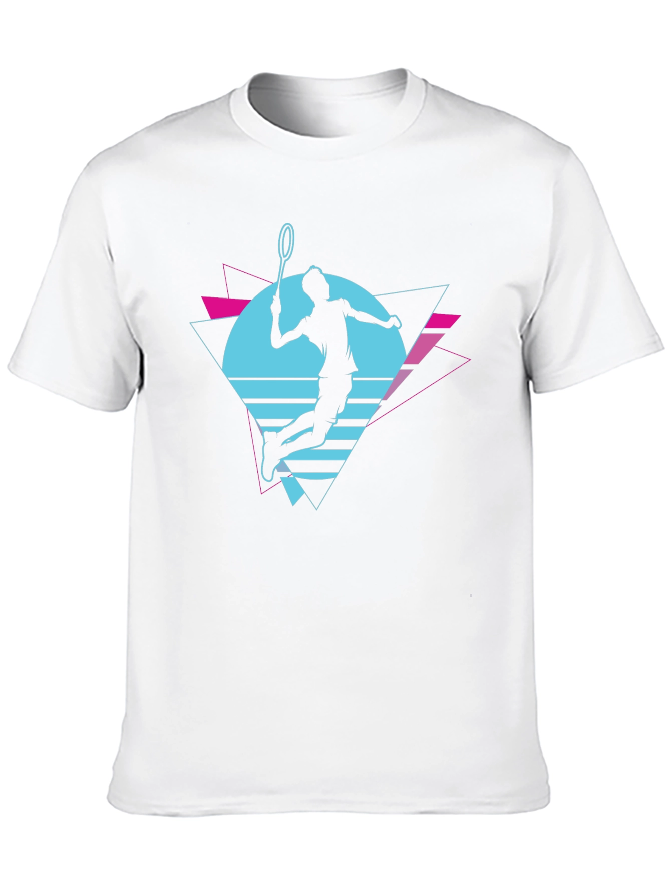 Retro Badminton Player Graphic T-Shirt