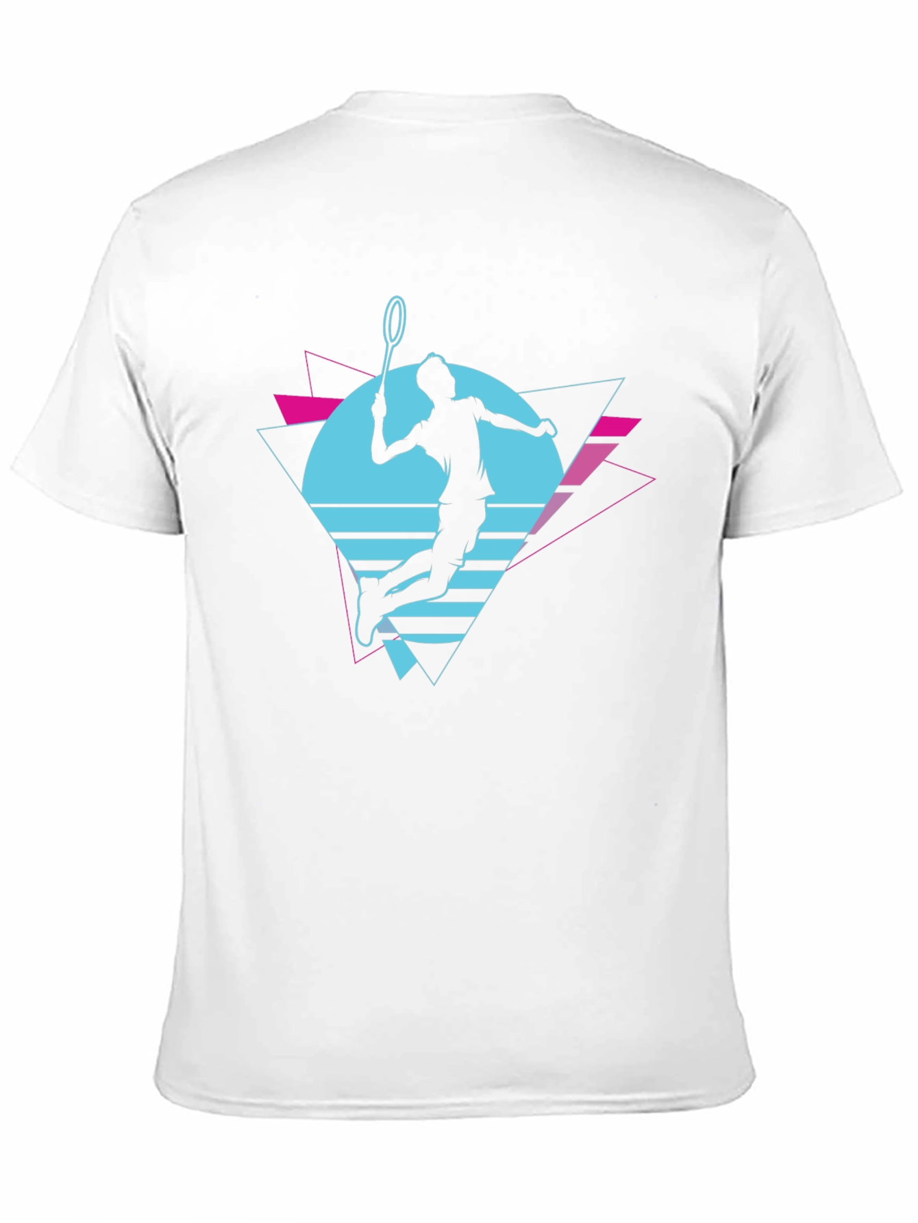 Retro Badminton Player Graphic T-Shirt