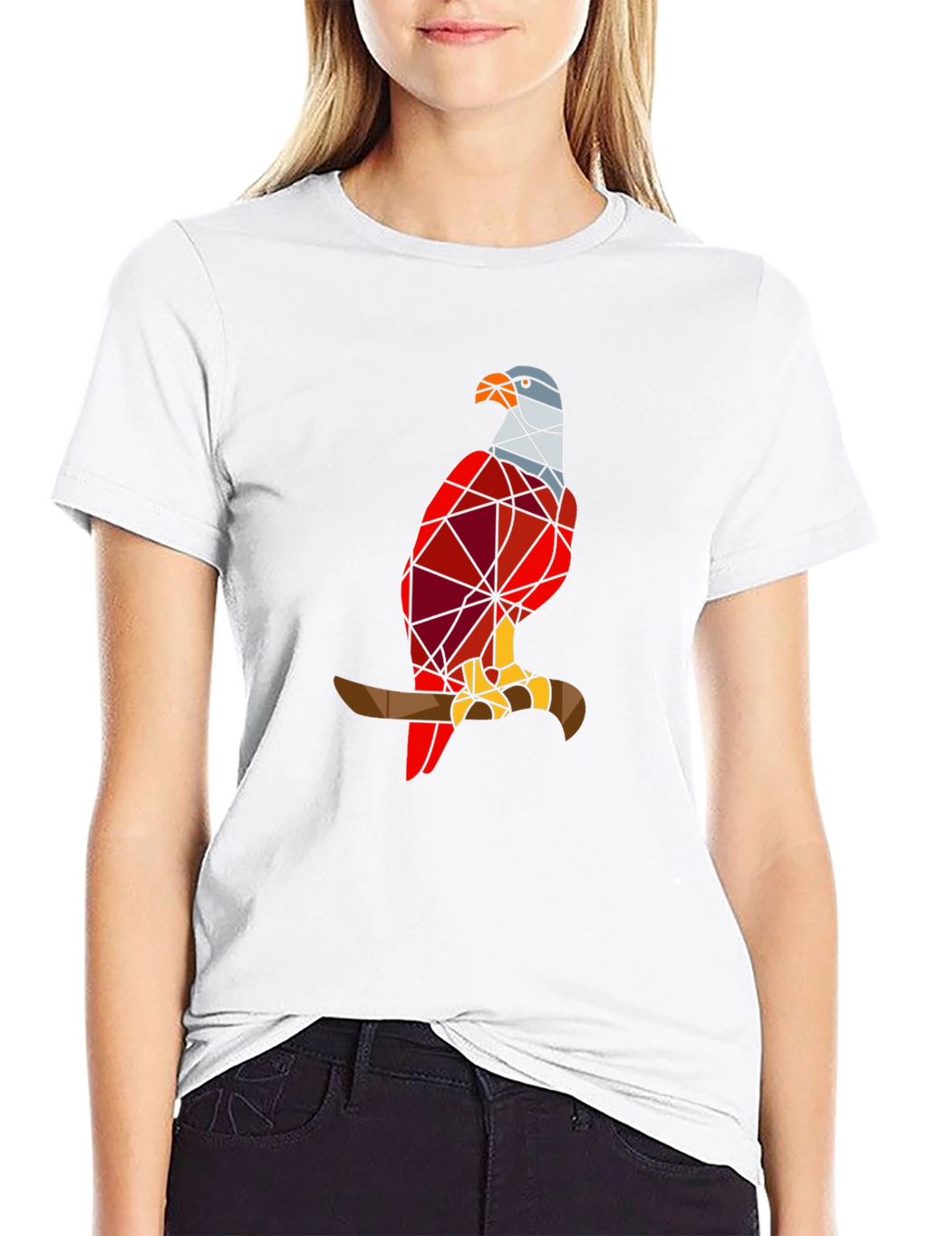 Geometric Eagle Graphic Tee - Stylish Bird Design T-Shirt